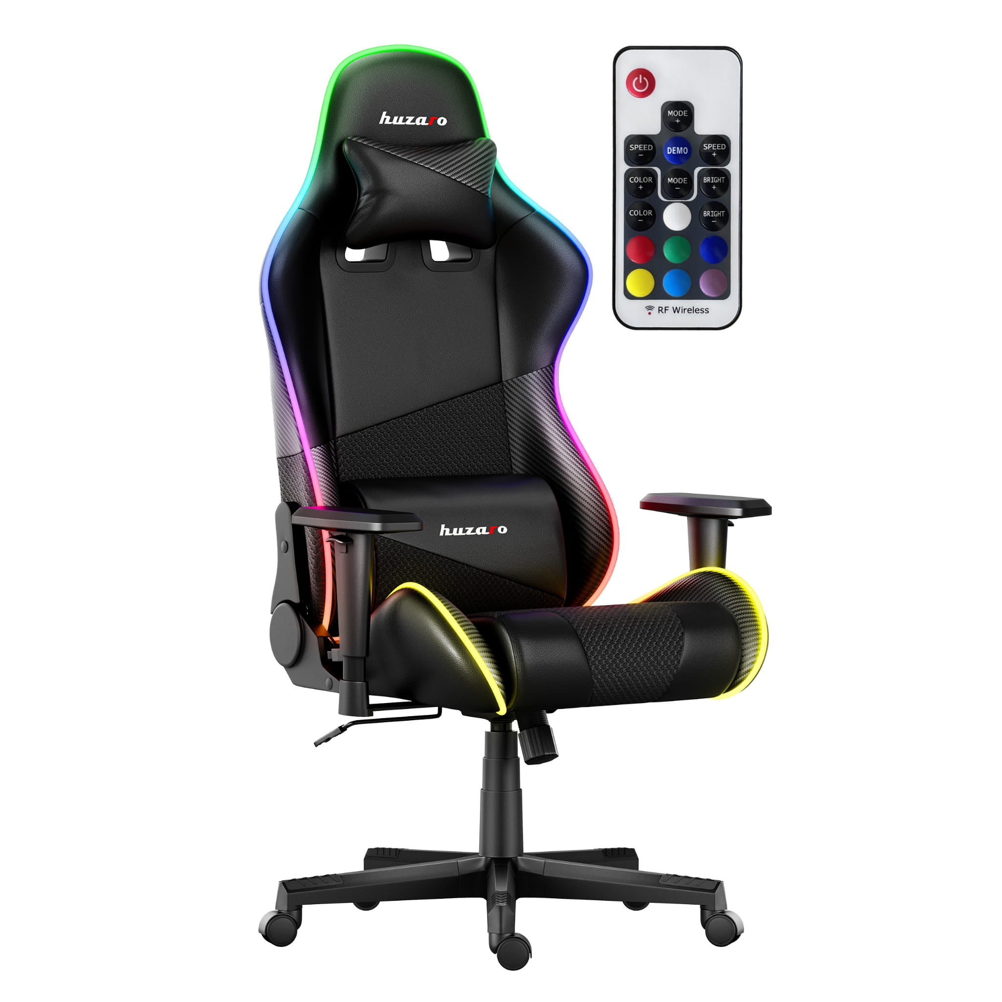 HUZARO FORCE 6.2 Schwarz RGB LED Gaming-Stuhl