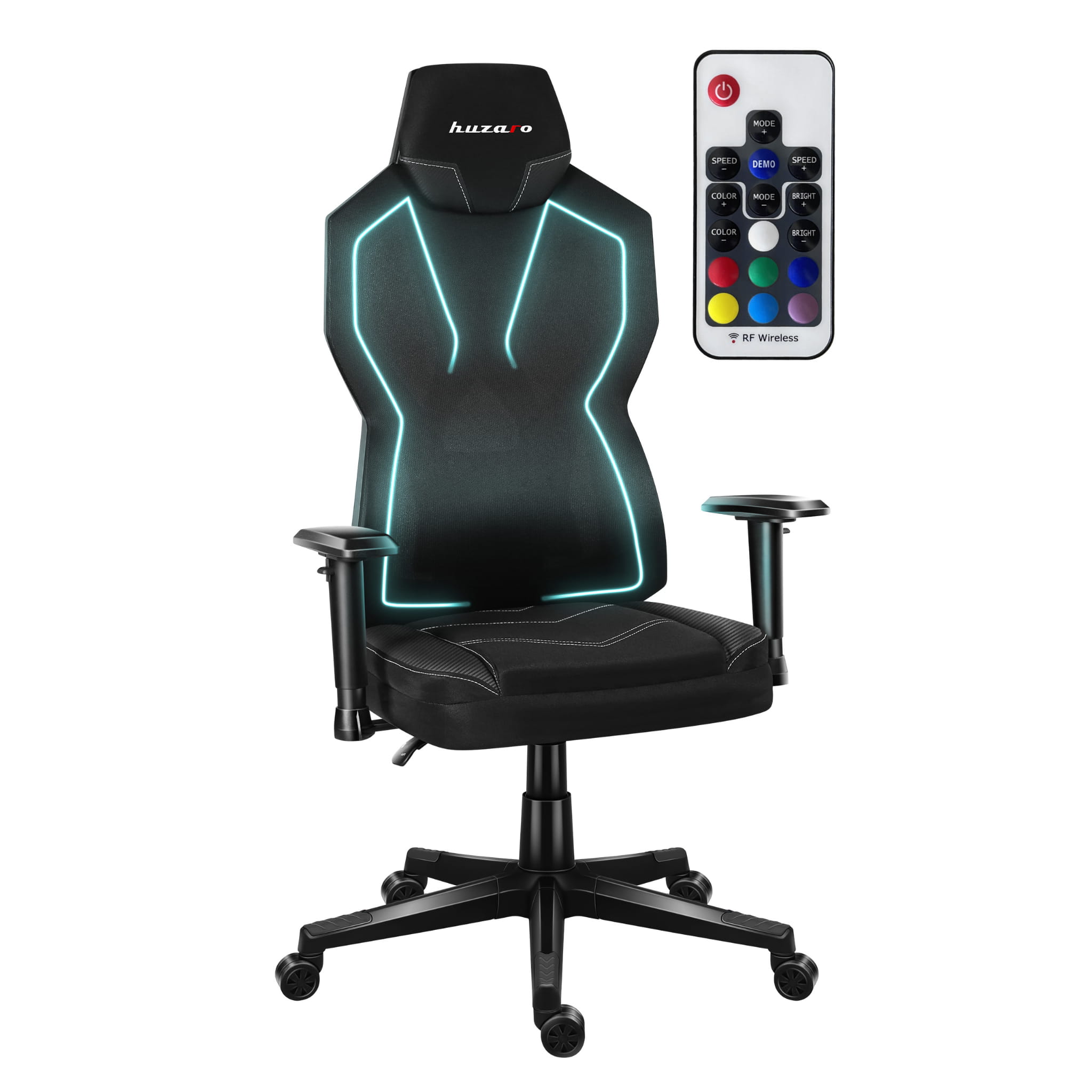 HUZARO Combat 6.2 Schwarzer RGB LED Gaming-Stuhl