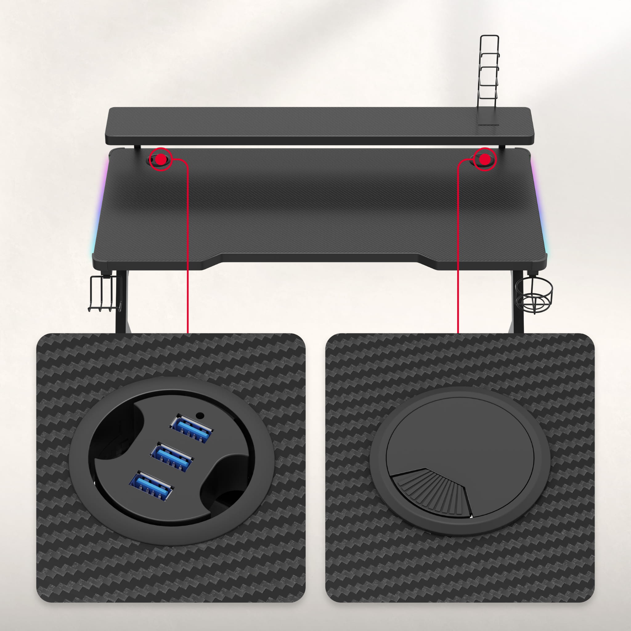 Huzaro Hero 5.0 RGB-LED-Gaming-Tisch