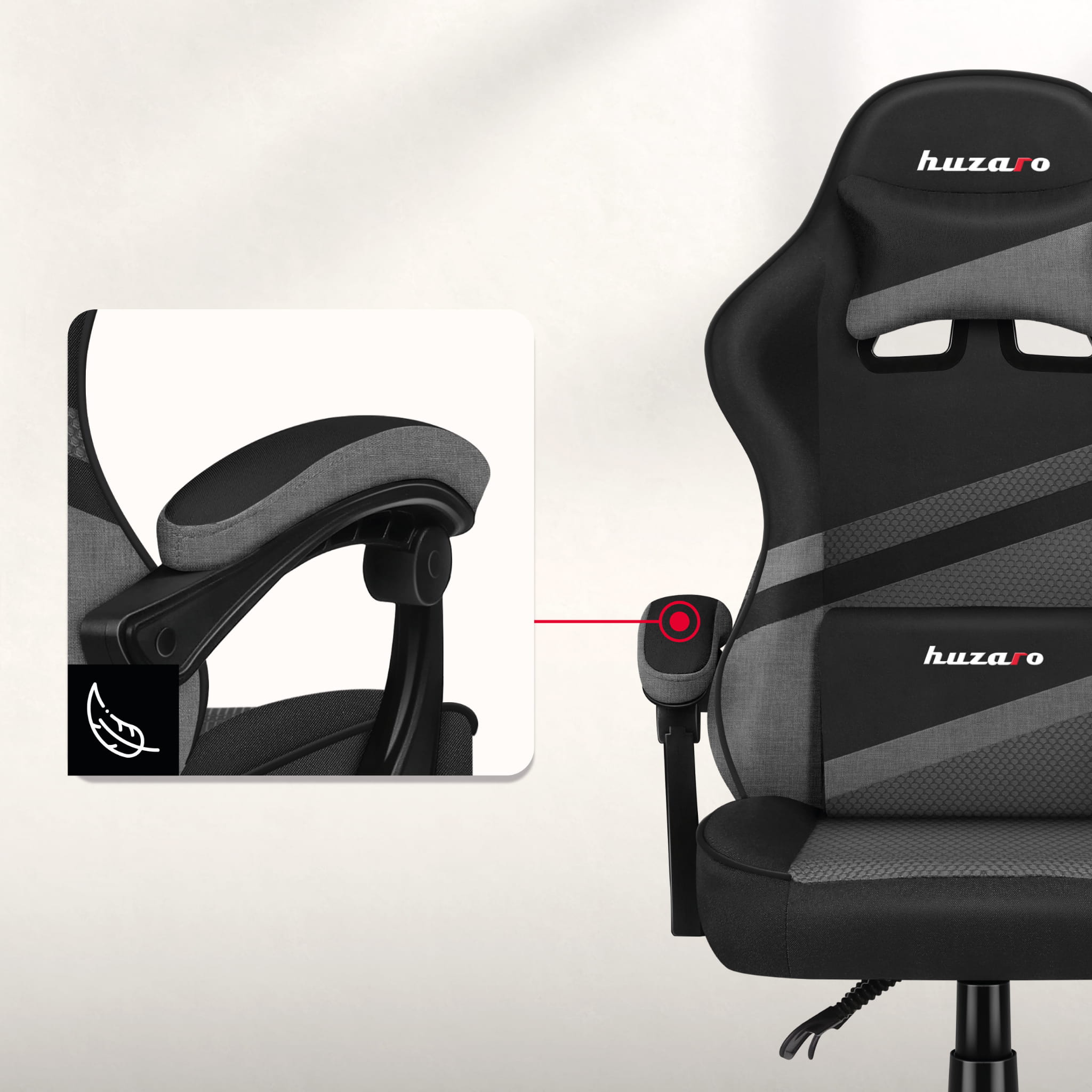 HUZARO FORCE 4.4 Grau Mesh Gaming-Stuhl