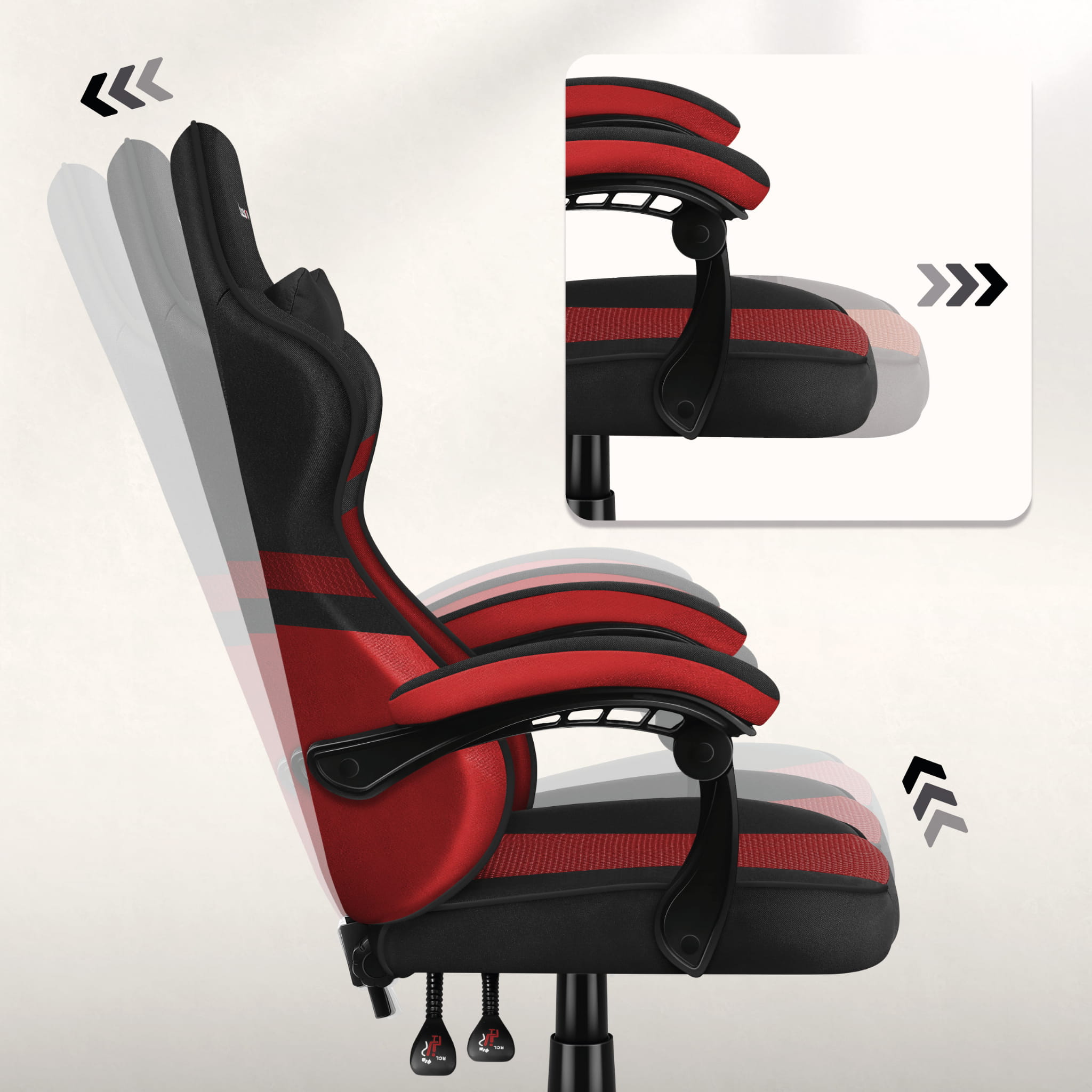 HUZARO FORCE 4.4 Rot Mesh Gaming-Stuhl