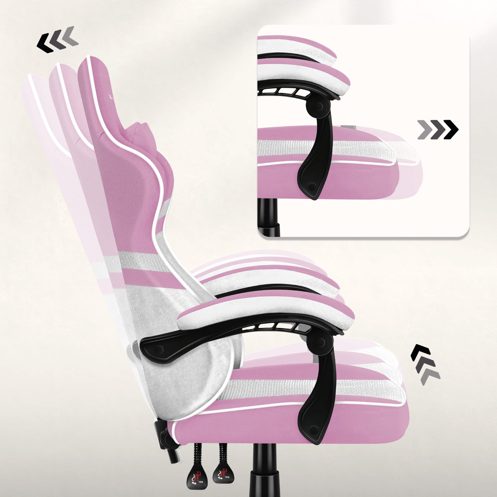 HUZARO FORCE 4.4 Rosa Mesh Gaming-Stuhl