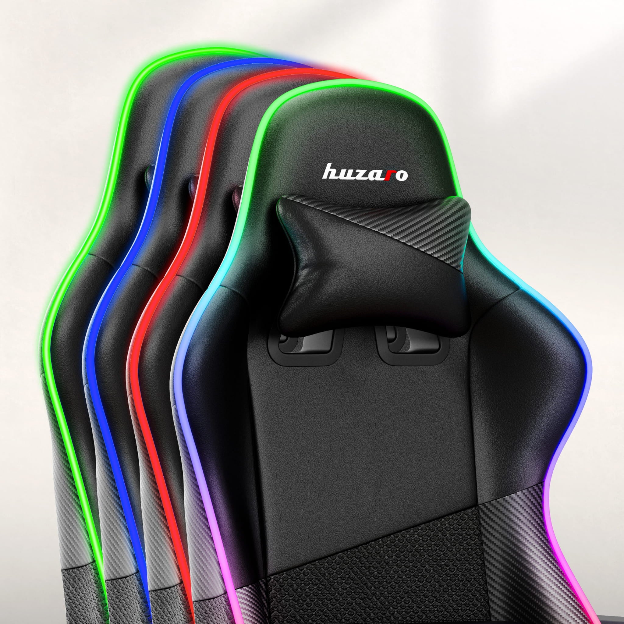 HUZARO FORCE 6.2 Schwarz RGB LED Gaming-Stuhl