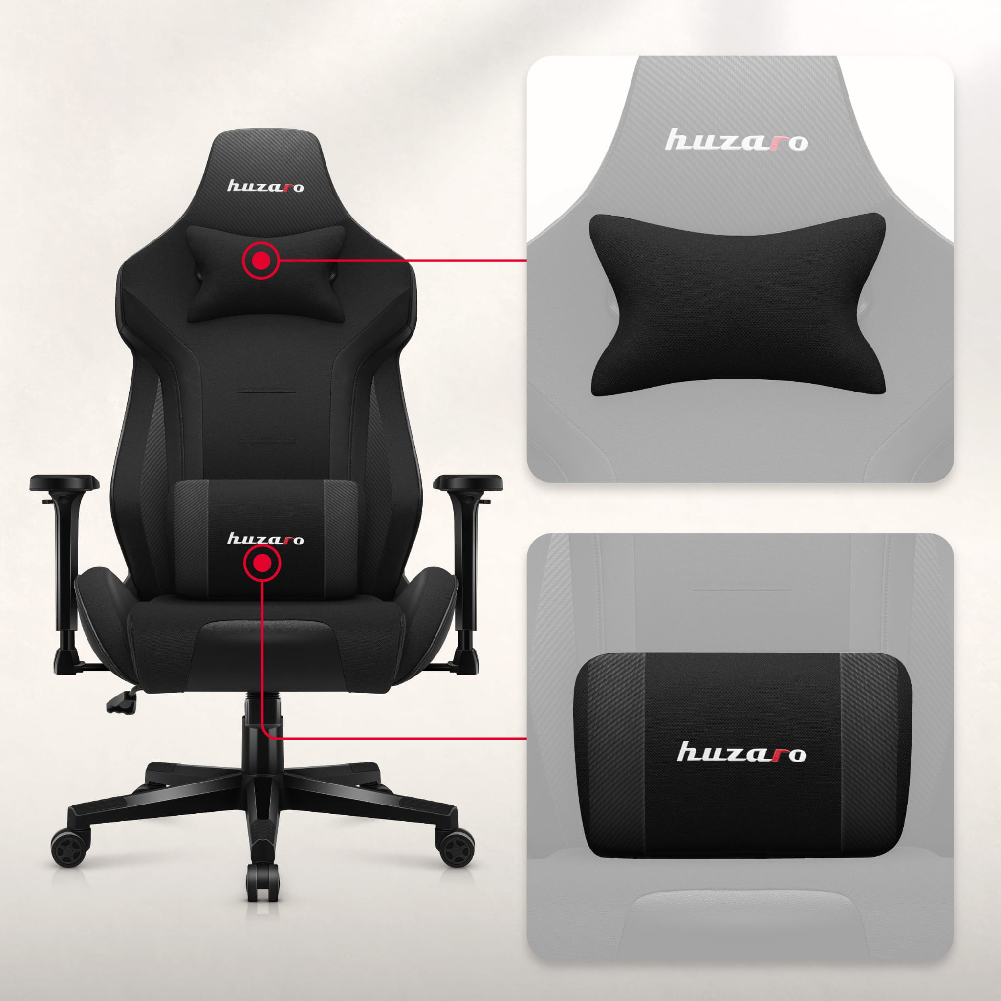 HUZARO FORCE 7.6 Gaming-Stuhl Schwarz