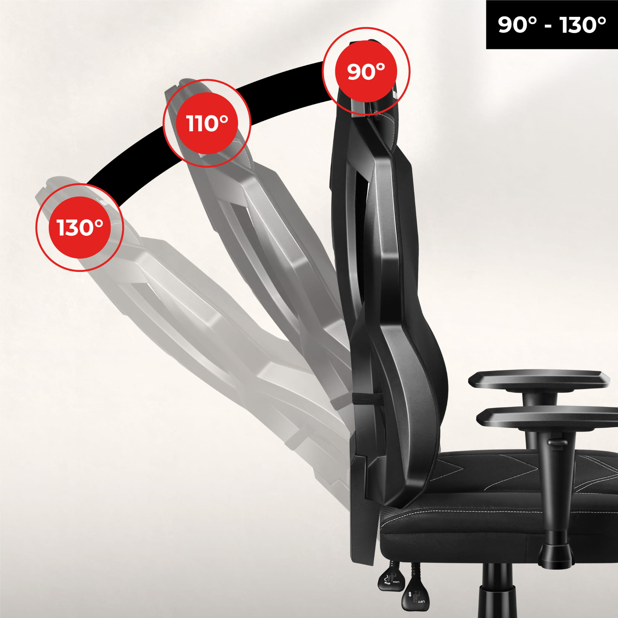 HUZARO Combat 6.2 Schwarzer RGB LED Gaming-Stuhl