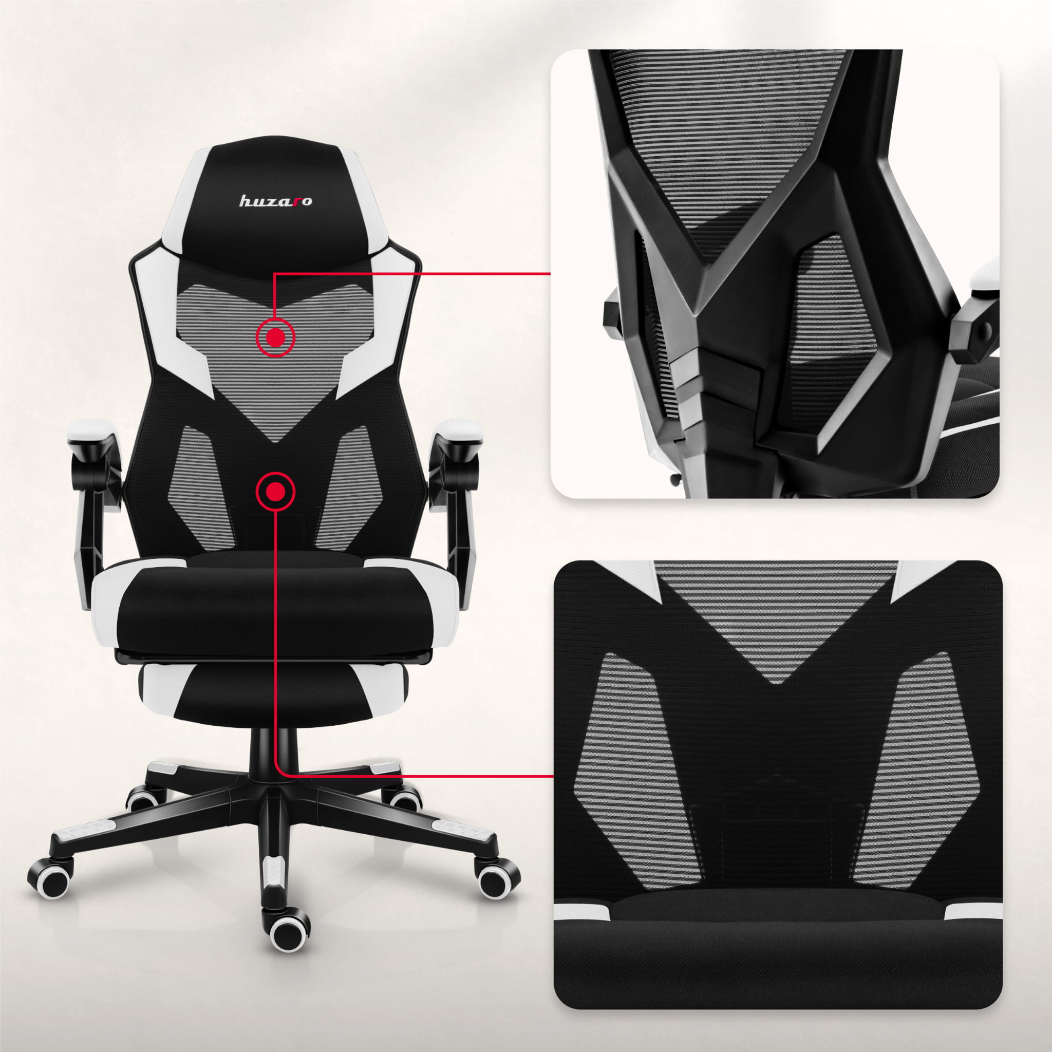 Huzaro Combat 3.1 Weiß Gaming Stuhl