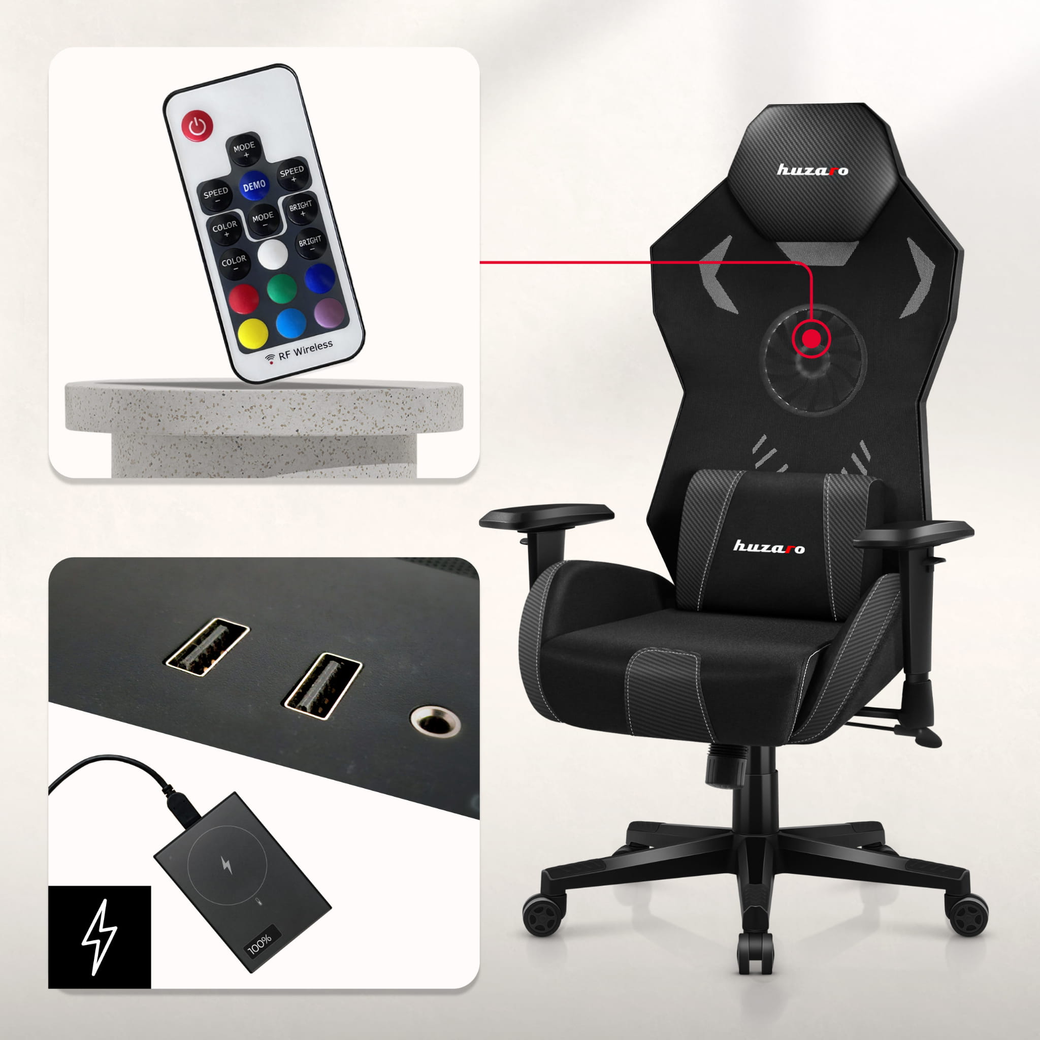 Huzaro Combat 7.6 RGB-Gaming-Stuhl