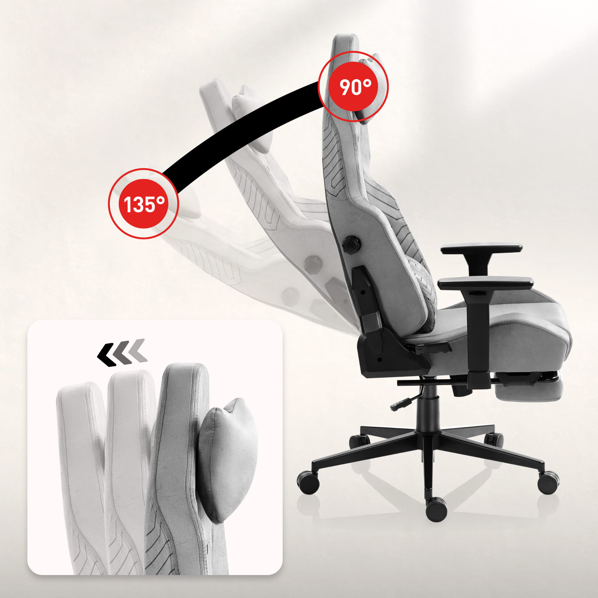 Huzaro Force 8.1 Grau Gaming Stuhl