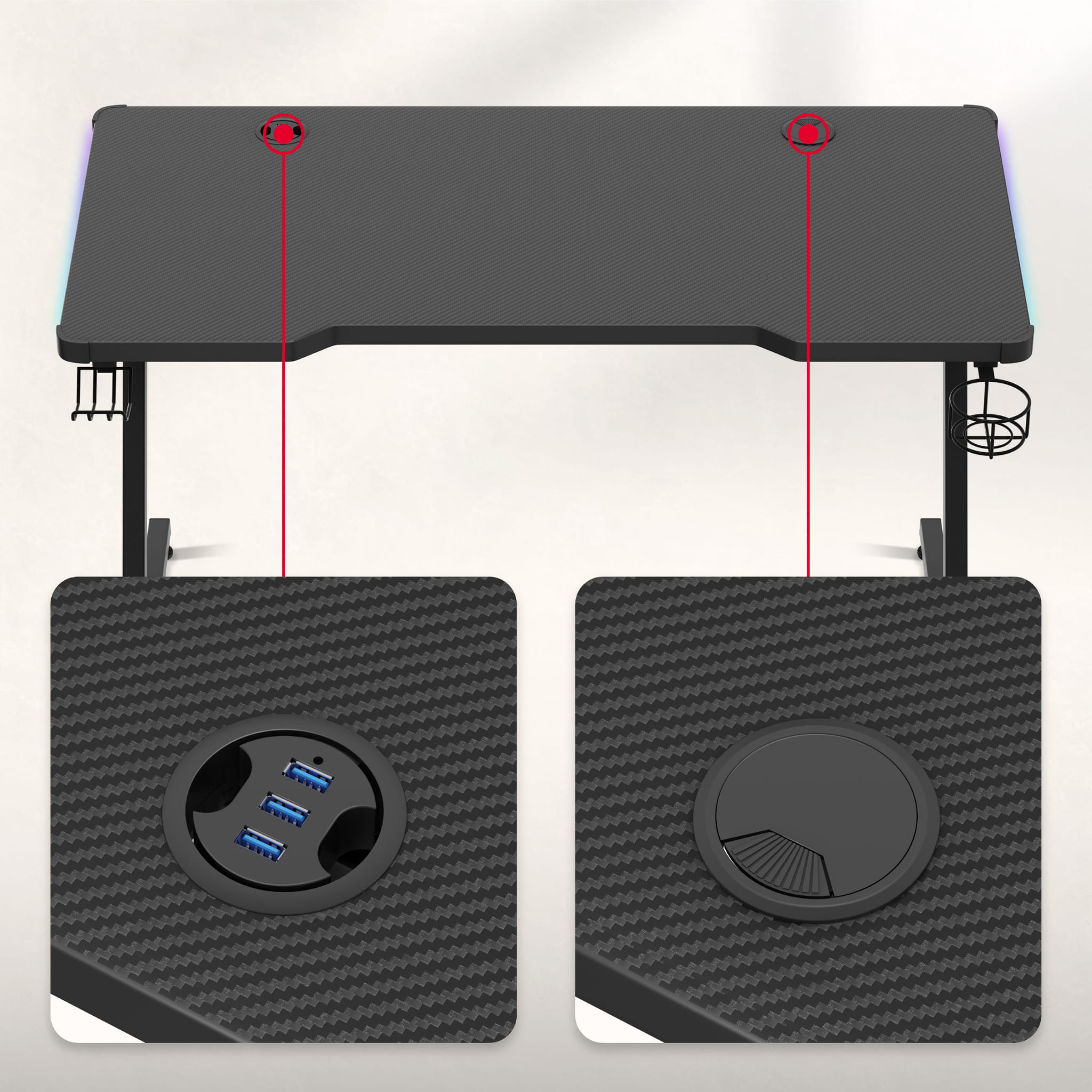 Huzaro Hero 2.5 RGB-LED-Gaming-Tisch