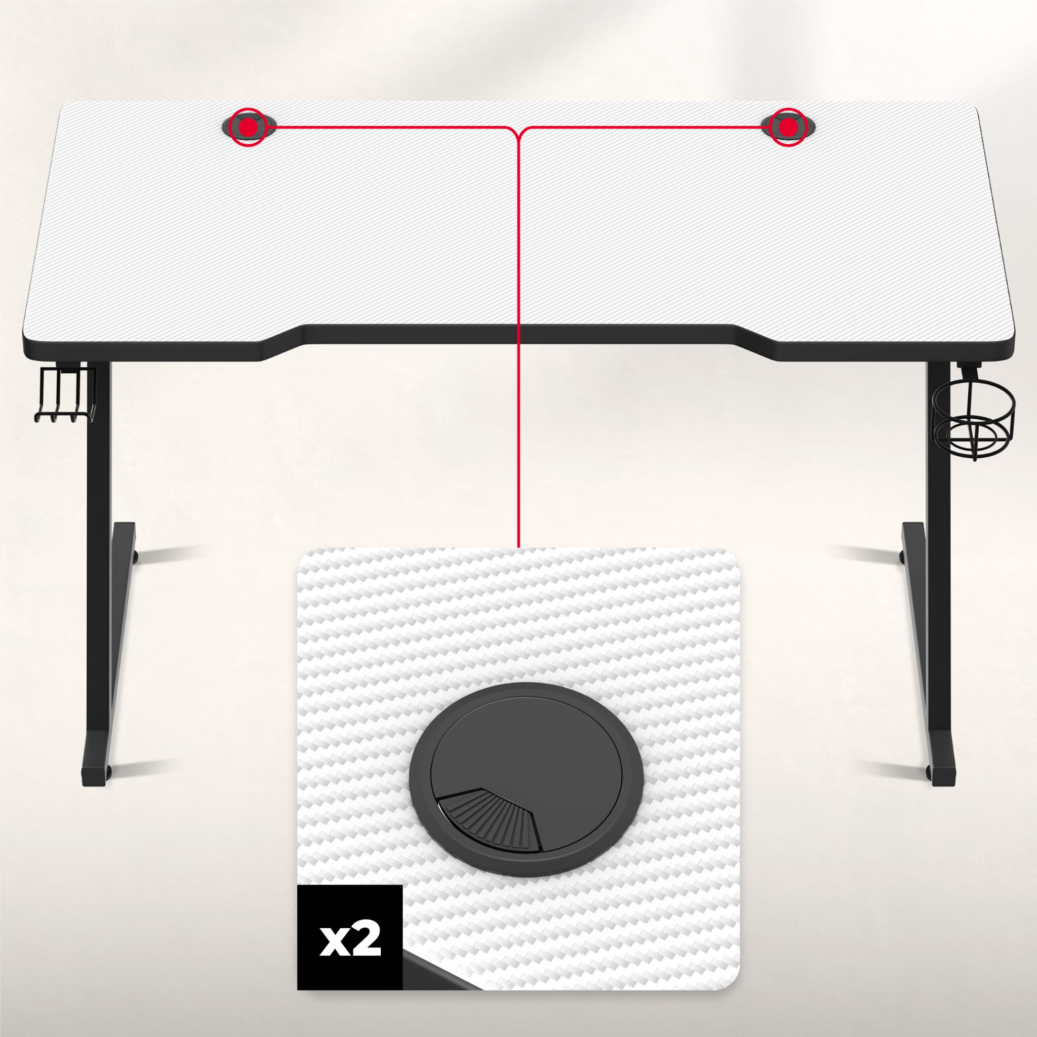 Huzaro Hero 2.5 Weiß Gaming-Schreibtisch