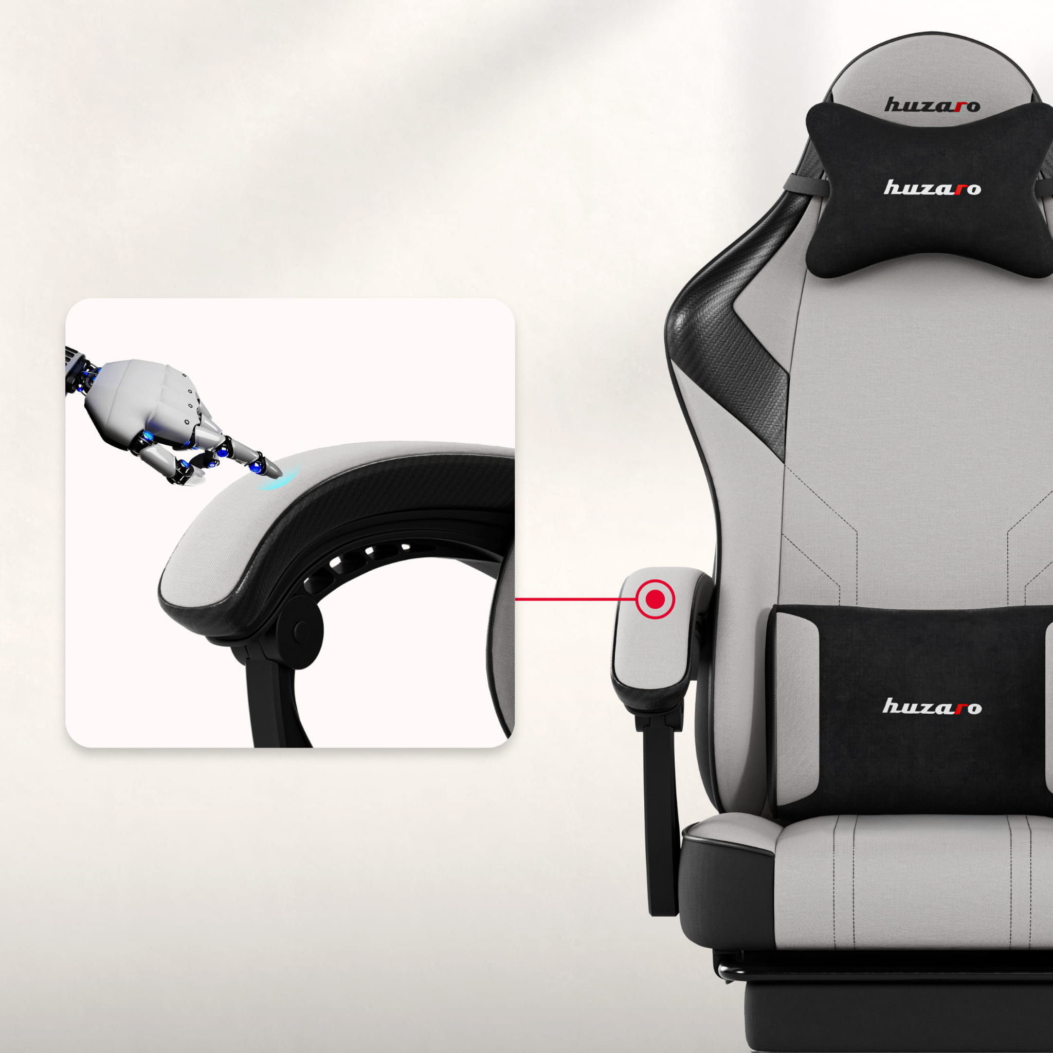 Huzaro Force 3.7 Grey Gaming-Stuhl