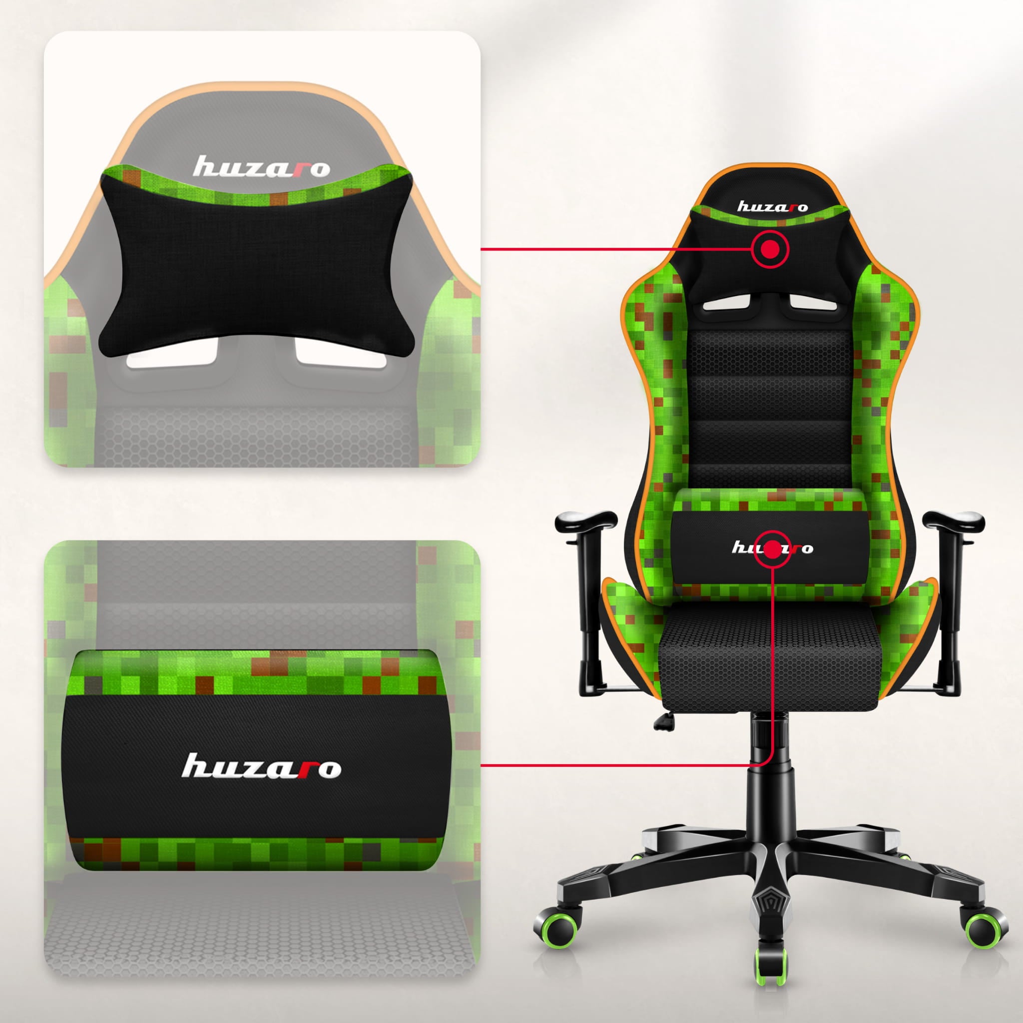 HUZARO RANGER 6.0 Pixel Mesh Gaming-Stuhl für Kinder