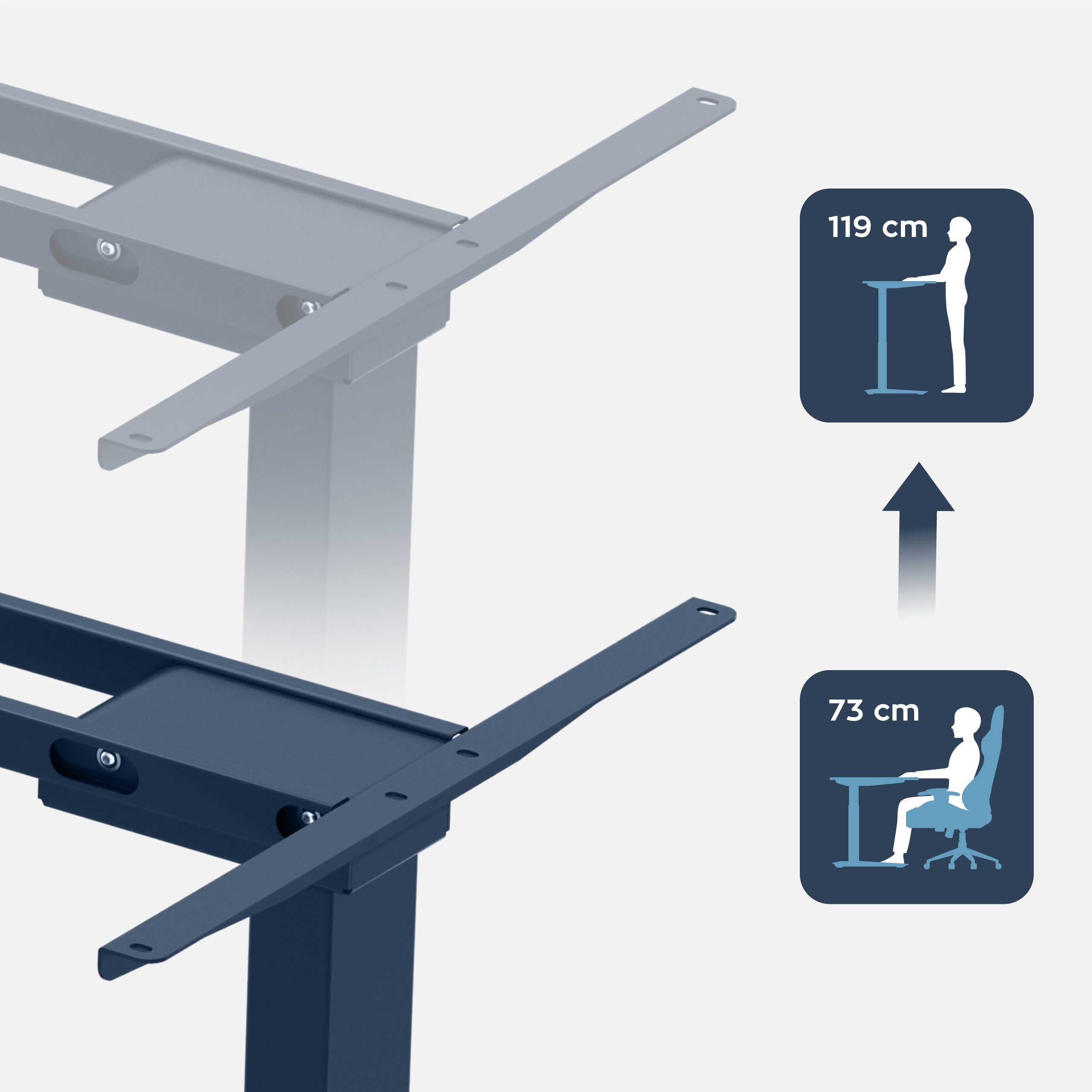 Mark Adler Xeno 4.5 Schwarzer elektrischer Schreibtischrahmen mit zwei Motoren 