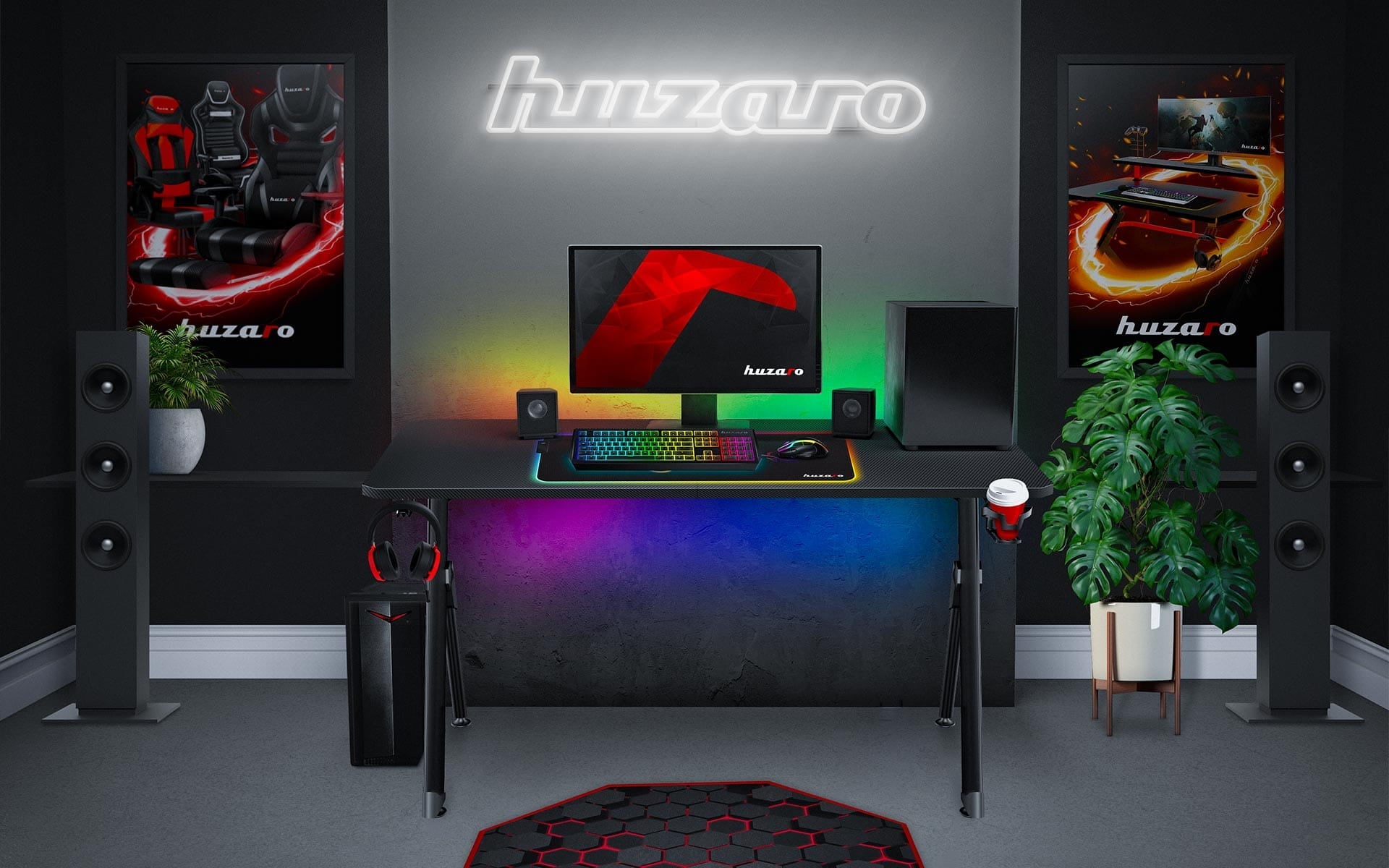 Huzaro Hero 2.8 Gaming-Schreibtisch Schwarz