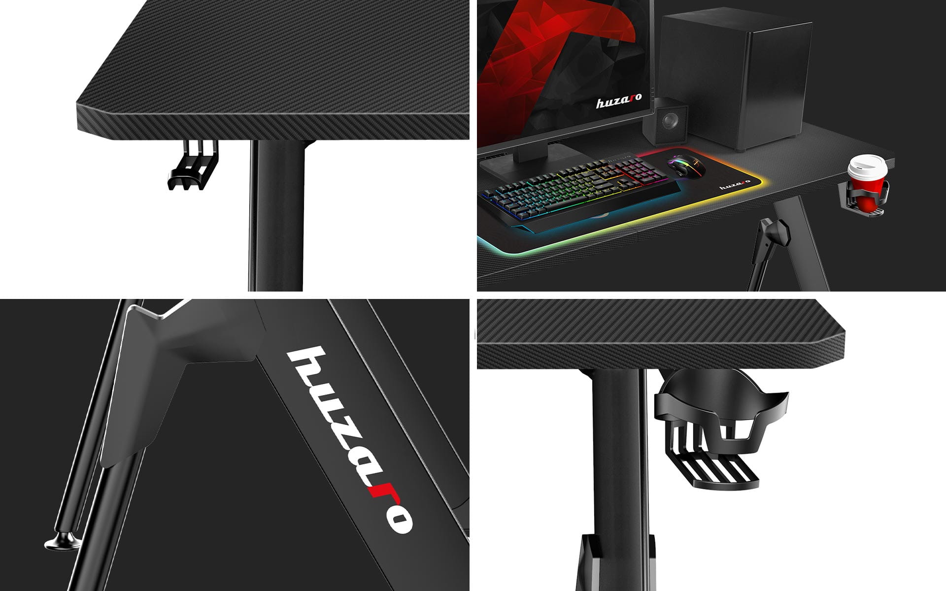 Huzaro Hero 2.8 Gaming-Schreibtisch Schwarz