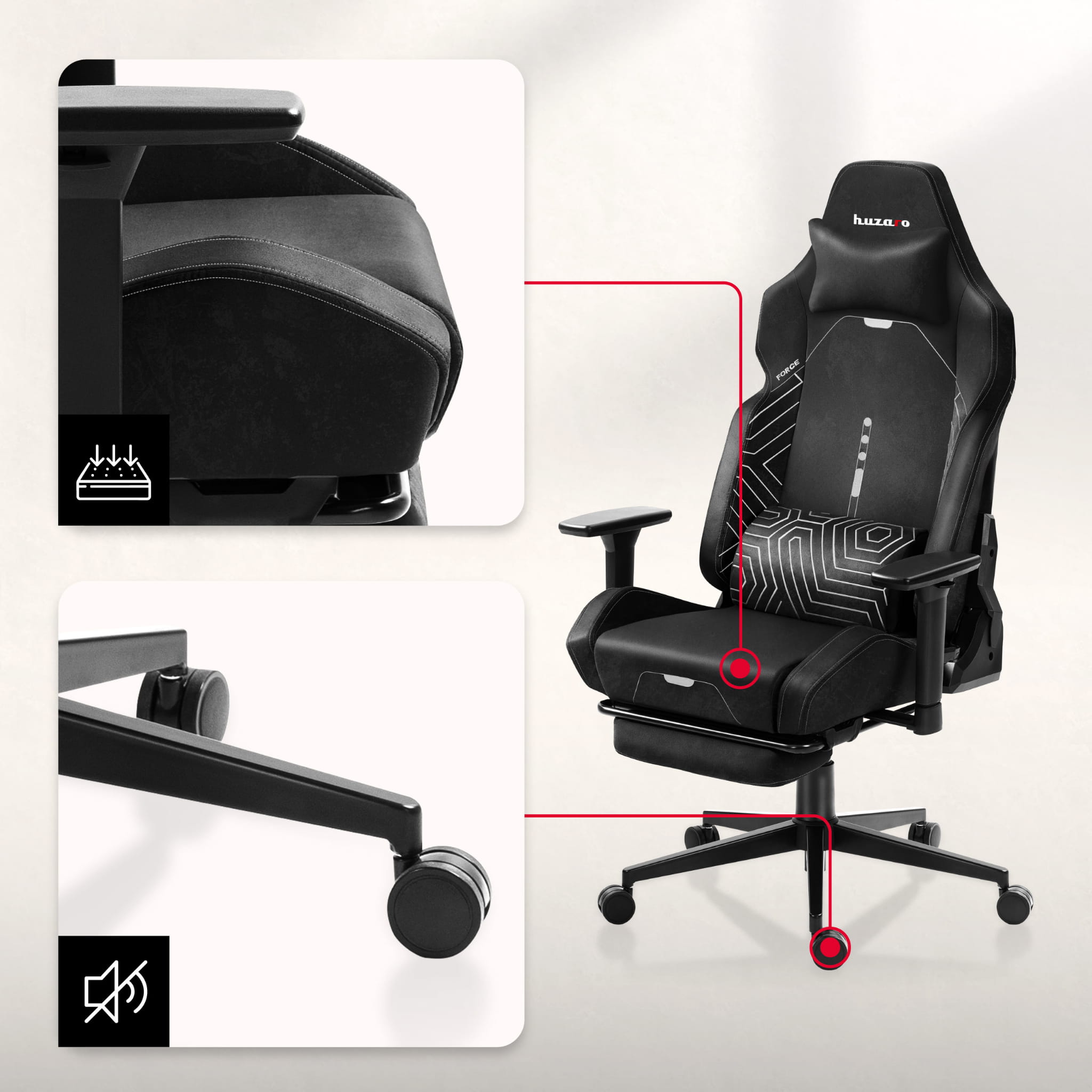 Huzaro Force 8.1 Schwarz Gaming Stuhl