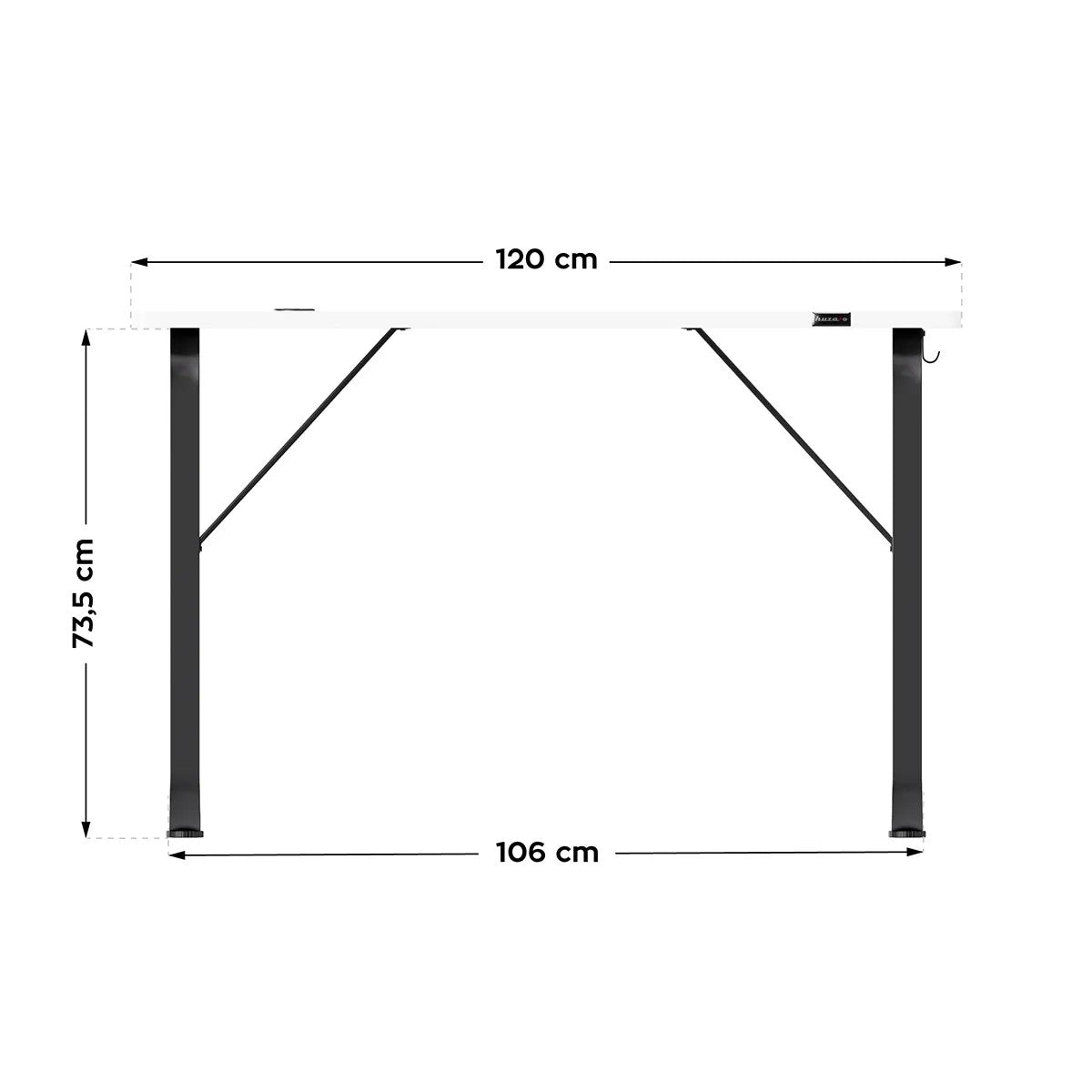 Huzaro Hero 1.5 Weißer Gaming-Schreibtisch 120 cm 