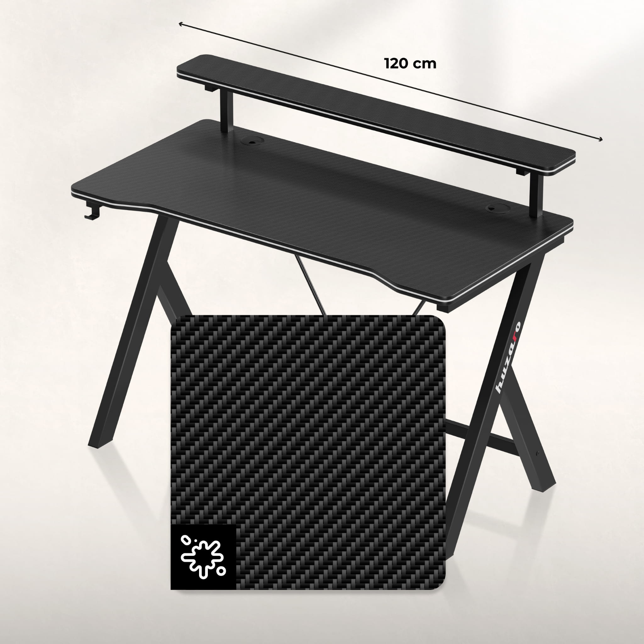 Huzaro Hero 1.9 Gaming-Schreibtisch Schwarz