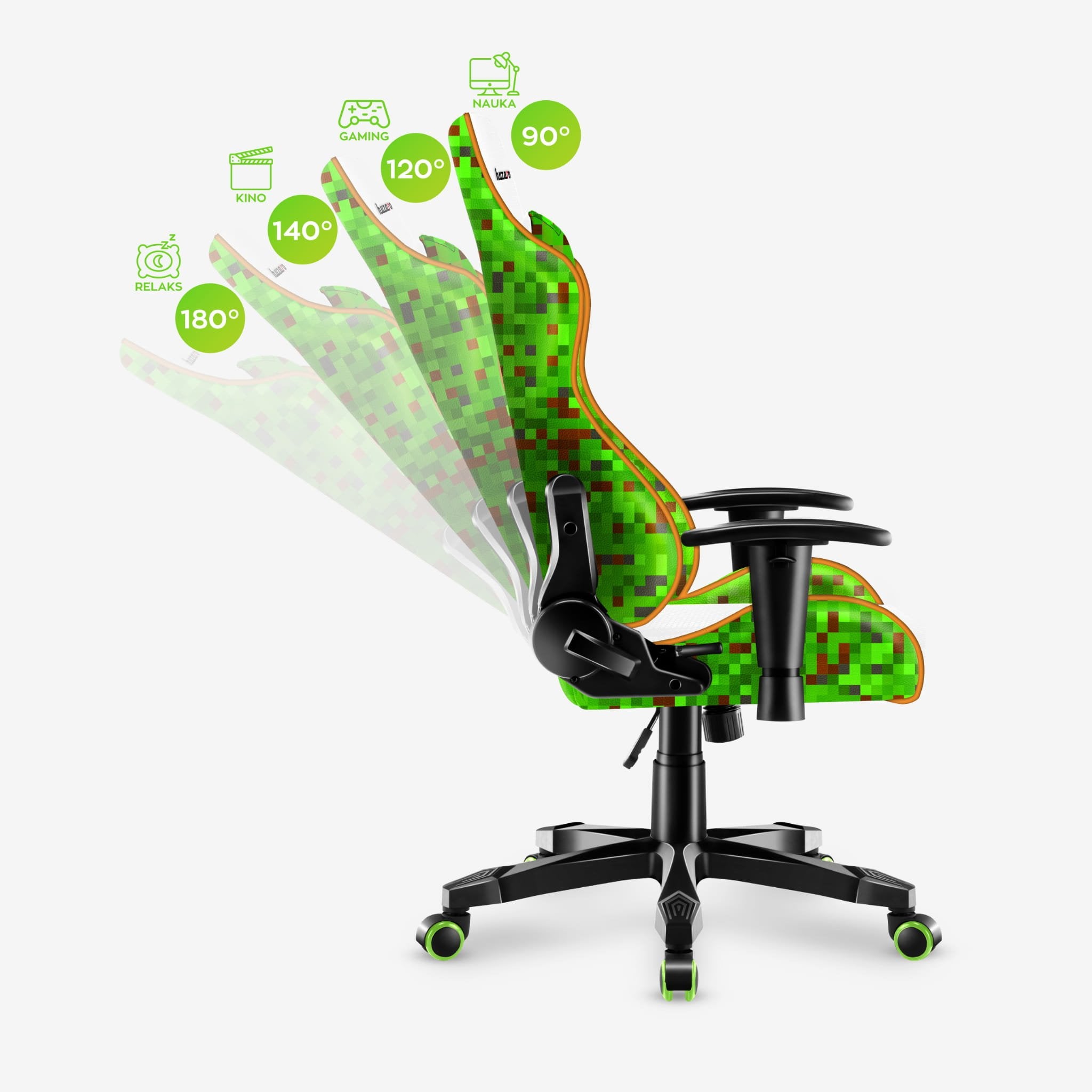 Huzaro Ranger 6.0 Pixel White Gaming-Stuhl für Kinder