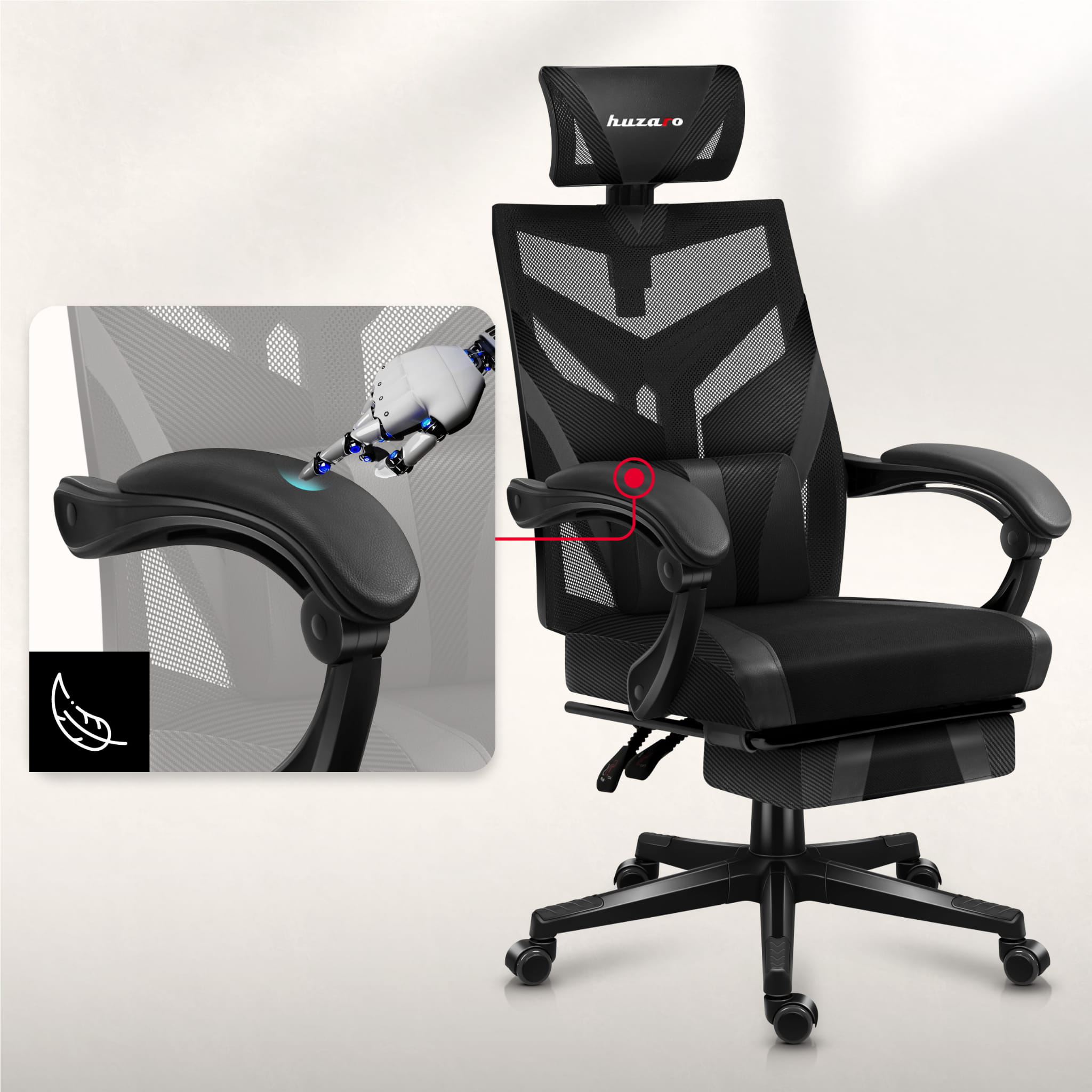 HUZARO COMBAT 5.0 Gaming-Stuhl Schwarz