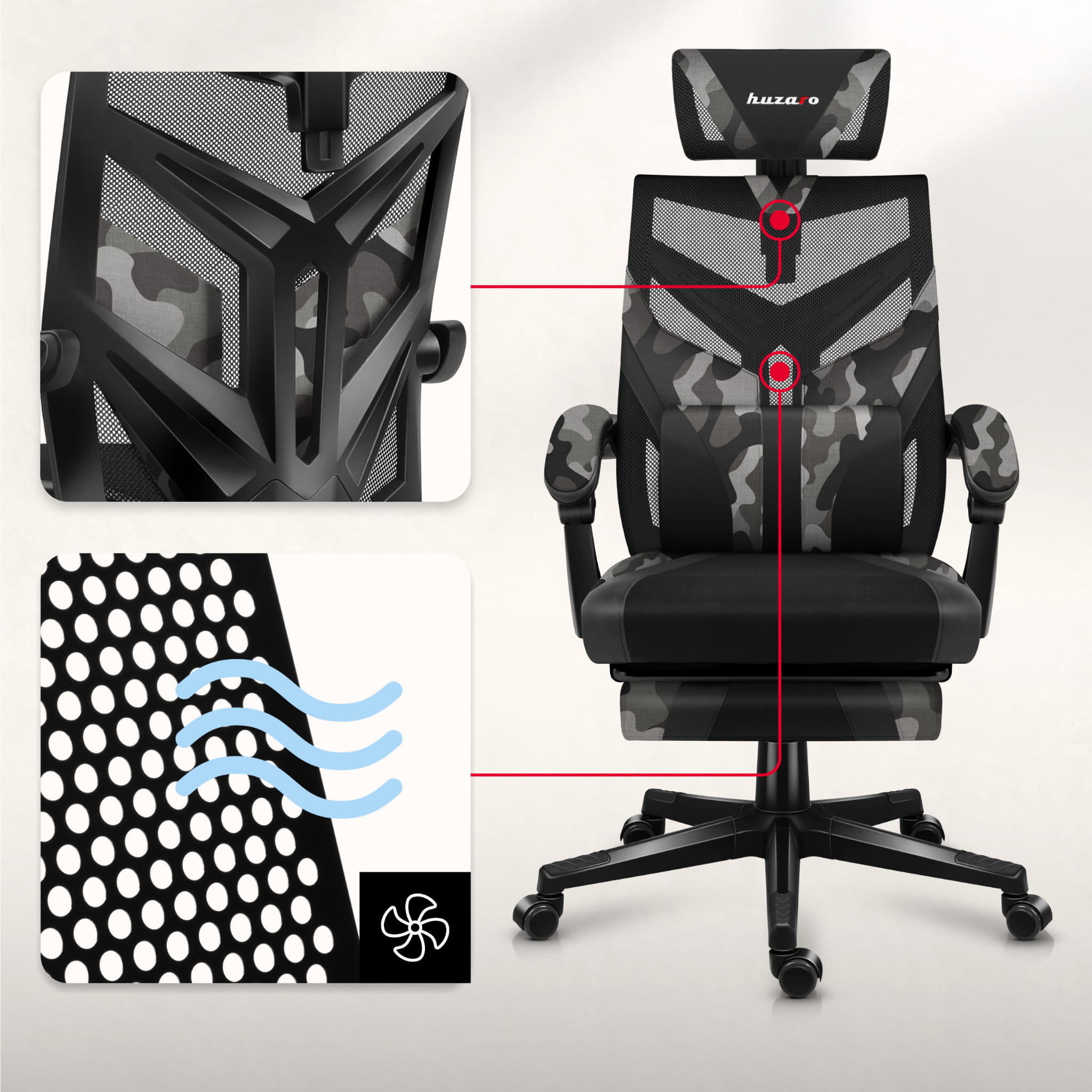 Huzaro Combat 5.0 Camo Gaming-Stuhl