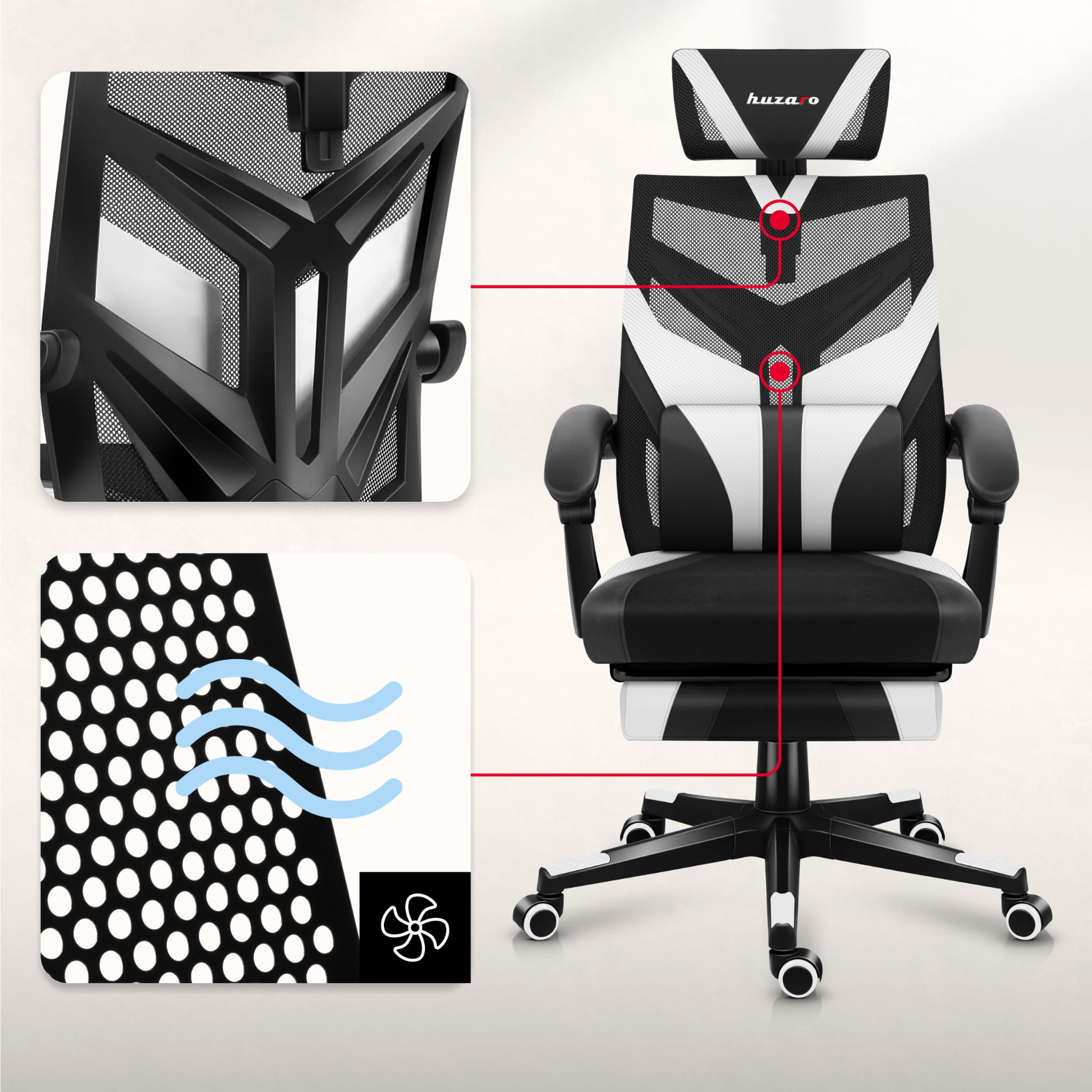 Huzaro Combat 5.0 Gaming-Stuhl Weiß