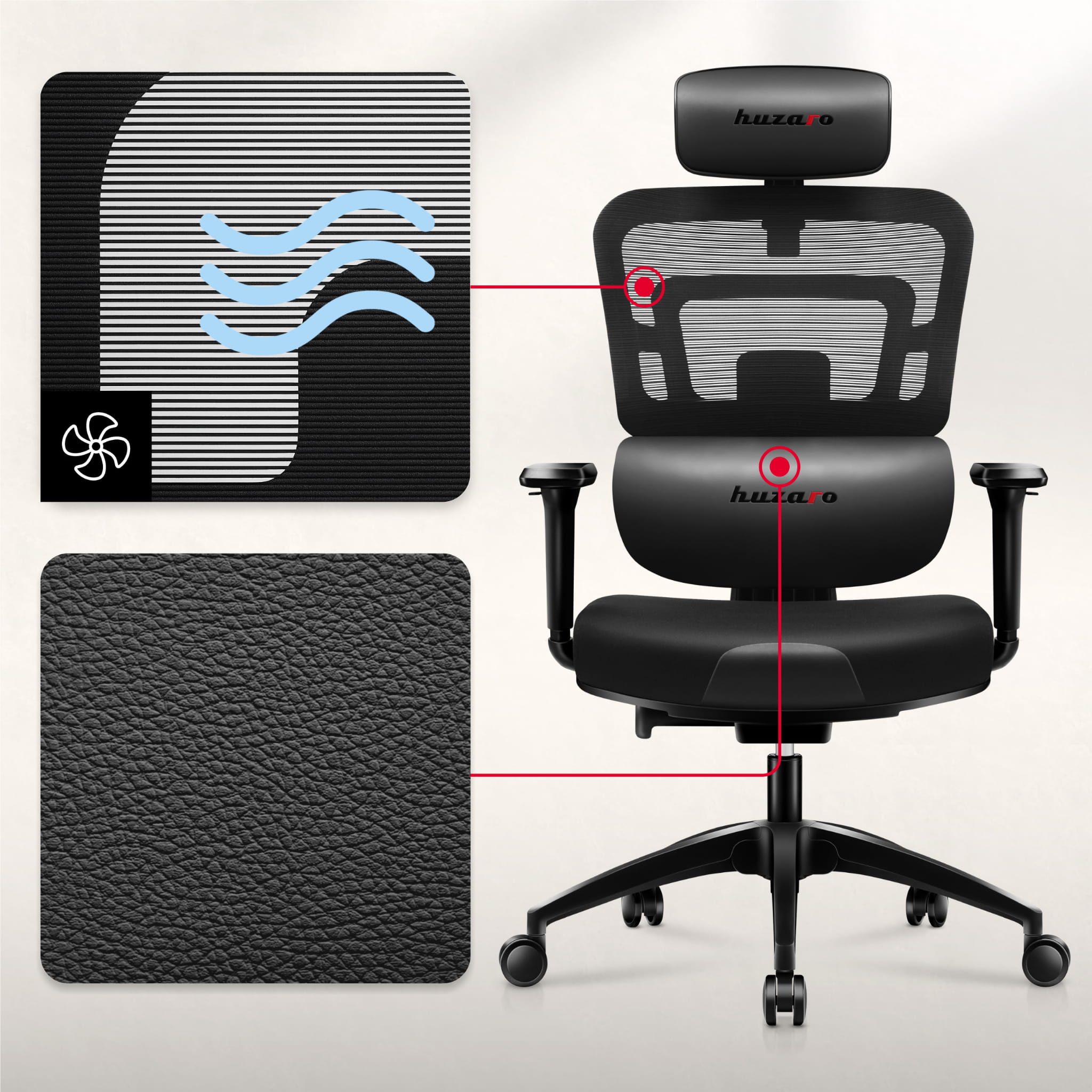 Huzaro Combat 7.0 Gaming-Stuhl Schwarz