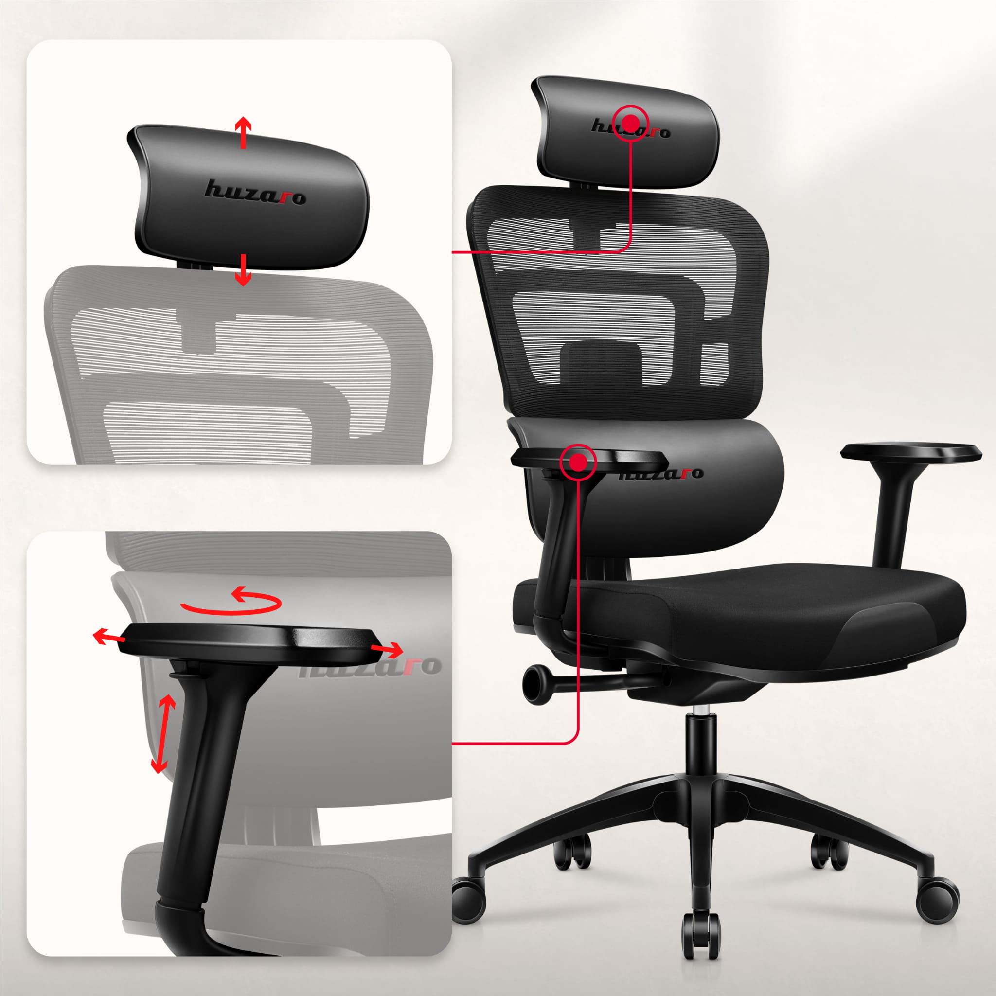 Huzaro Combat 7.0 Gaming-Stuhl Schwarz