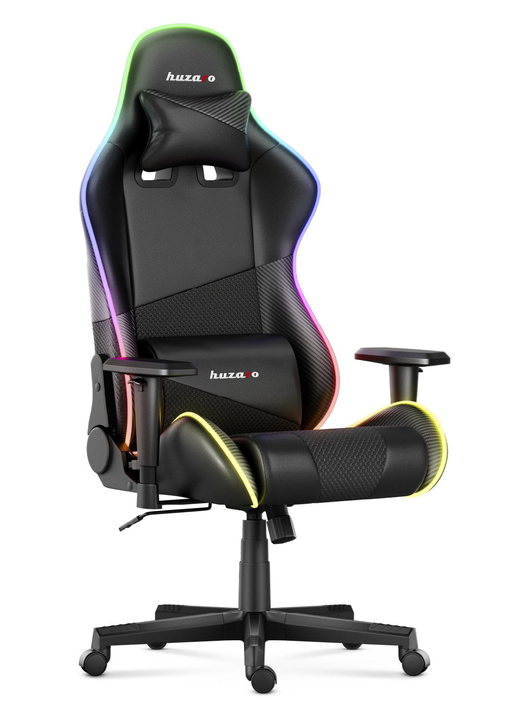 HUZARO FORCE 6.2 Schwarz RGB LED Gaming-Stuhl