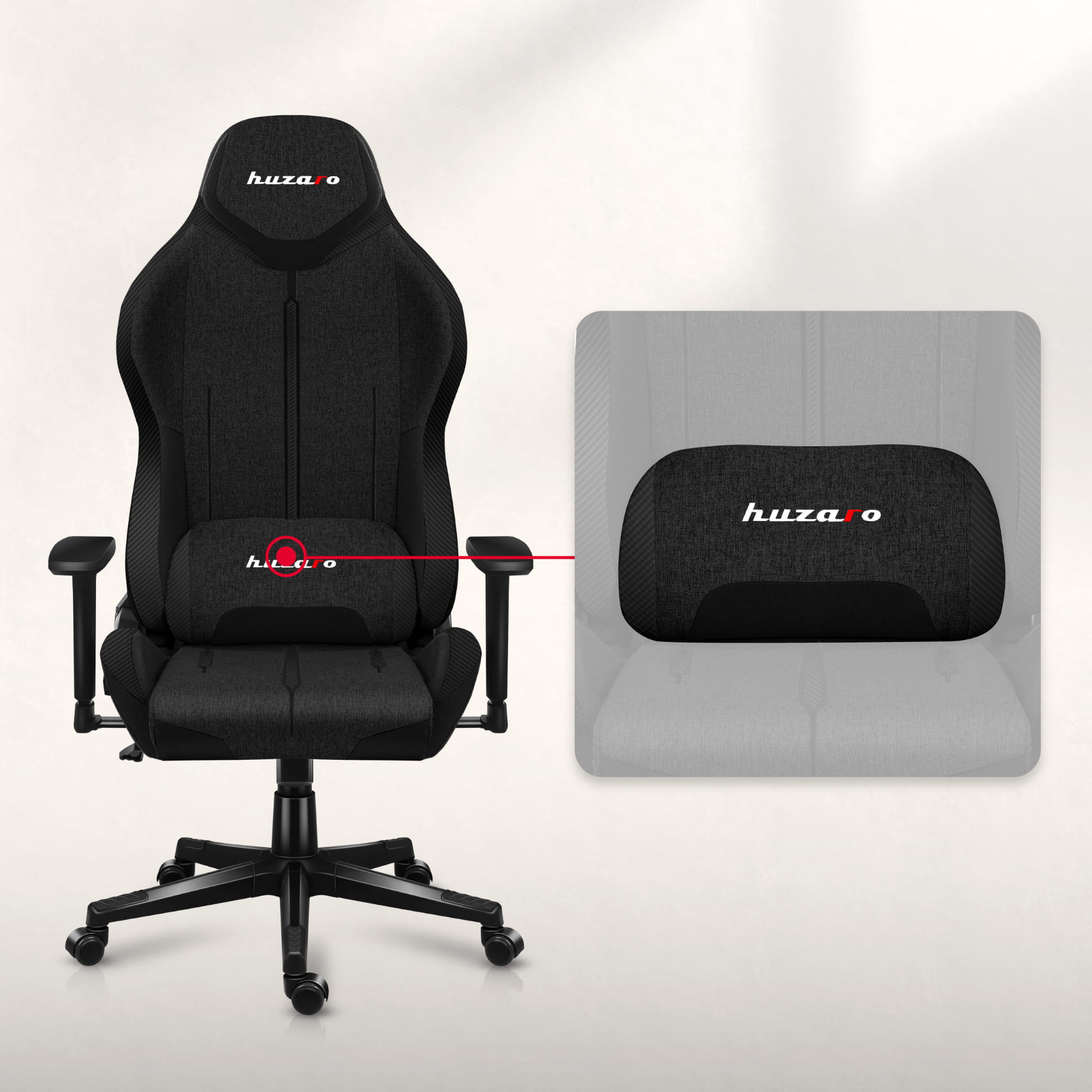 HUZARO FORCE 7.9 Schwarzer Mesh Gaming-Stuhl