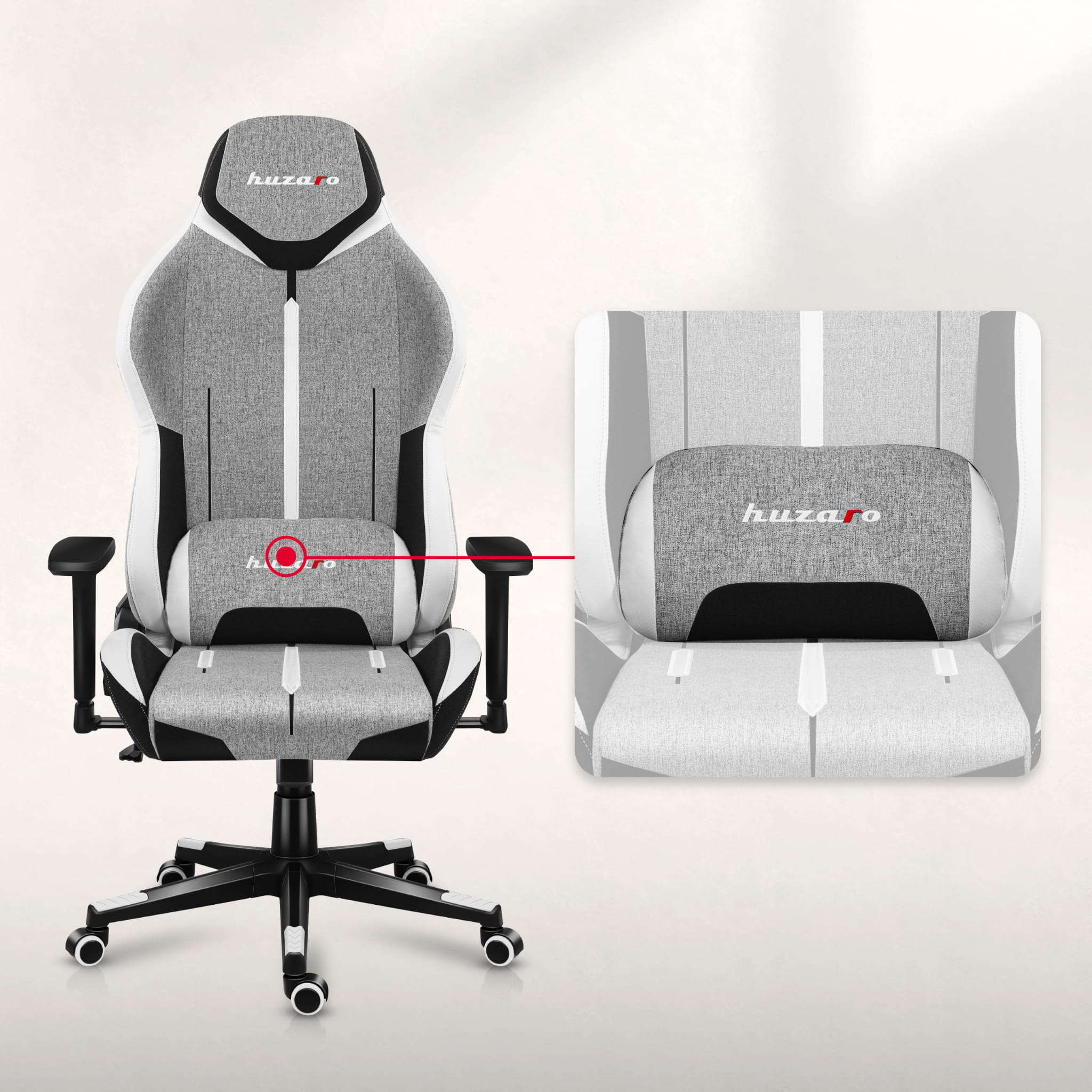 HUZARO FORCE 7.9 Grau Mesh Gaming-Stuhl