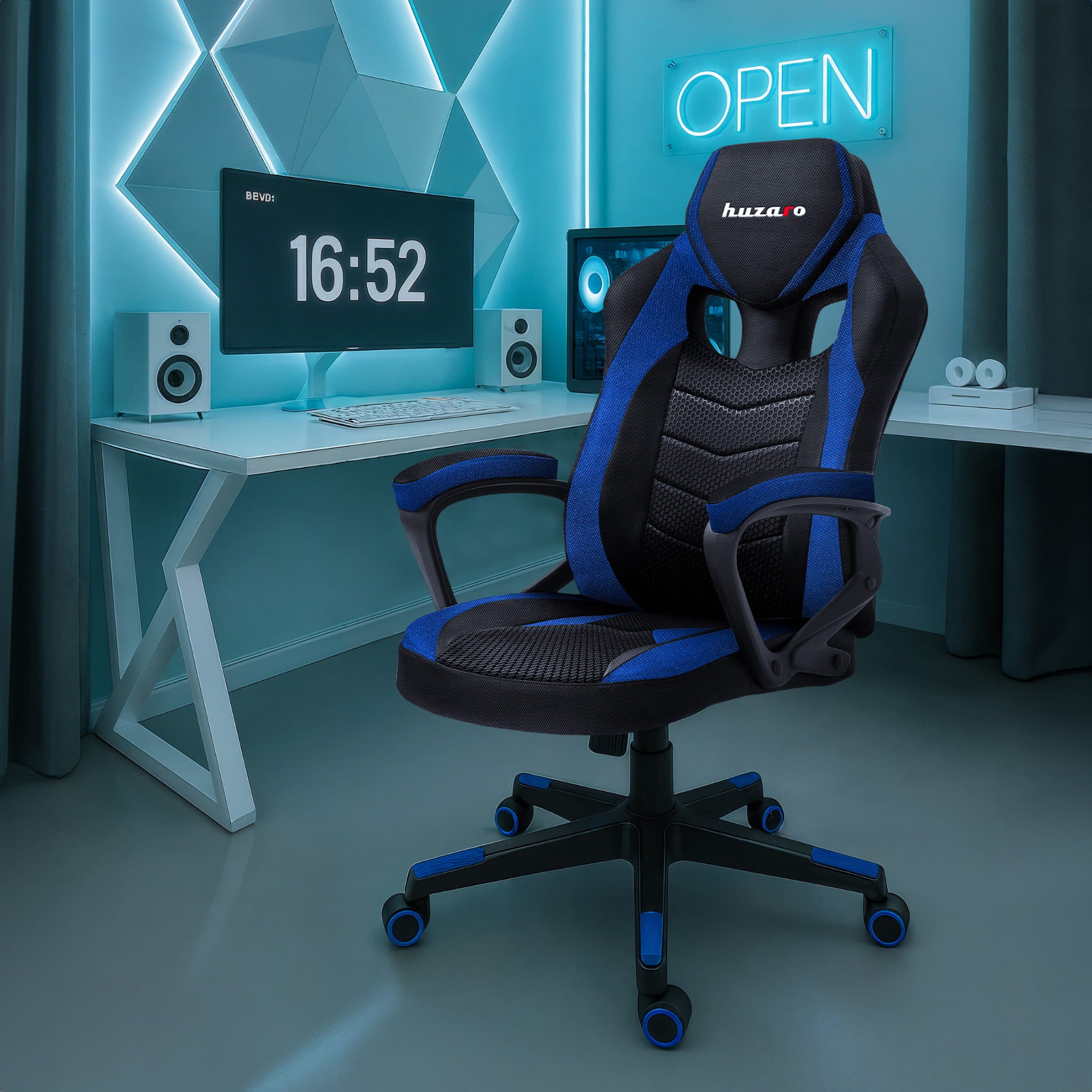 HUZARO FORCE 2.5 Blau Mesh Gaming-Stuhl