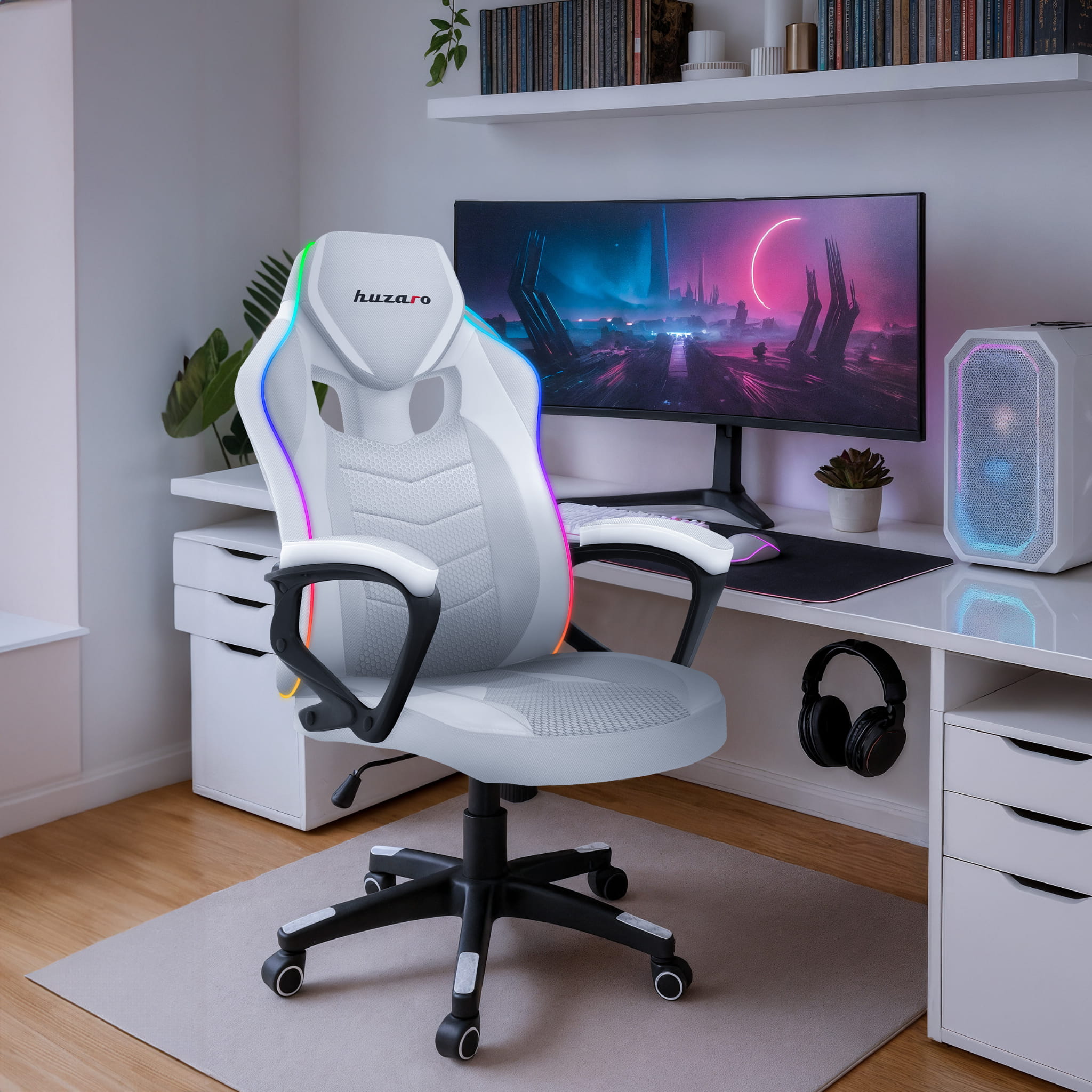 Gaming-Stühle Force 2.5 RGB LED Weiß Mesh