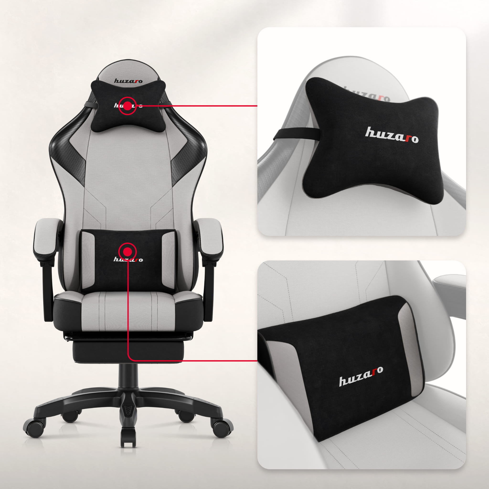 Huzaro Force 3.7 Grey Gaming-Stuhl