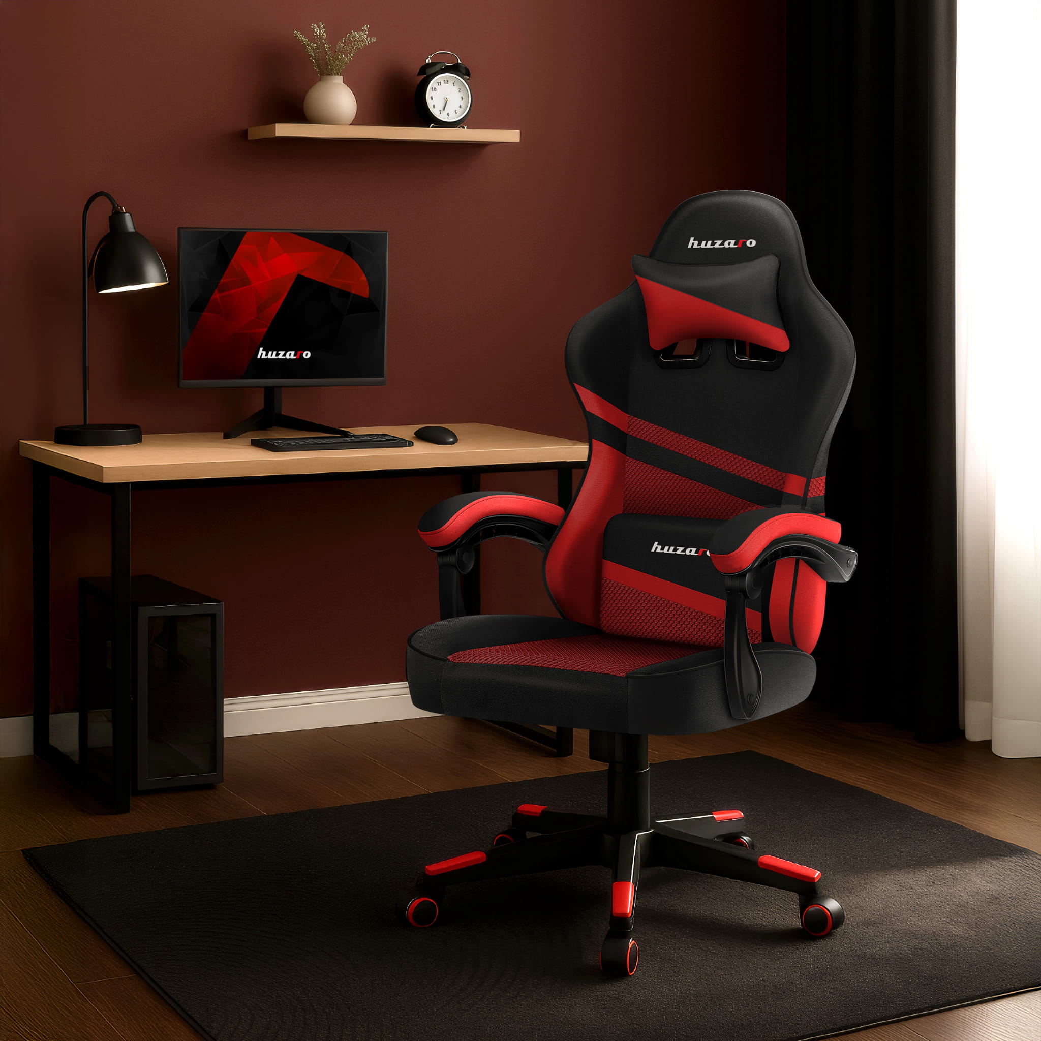 HUZARO FORCE 4.4 Rot Mesh Gaming-Stuhl