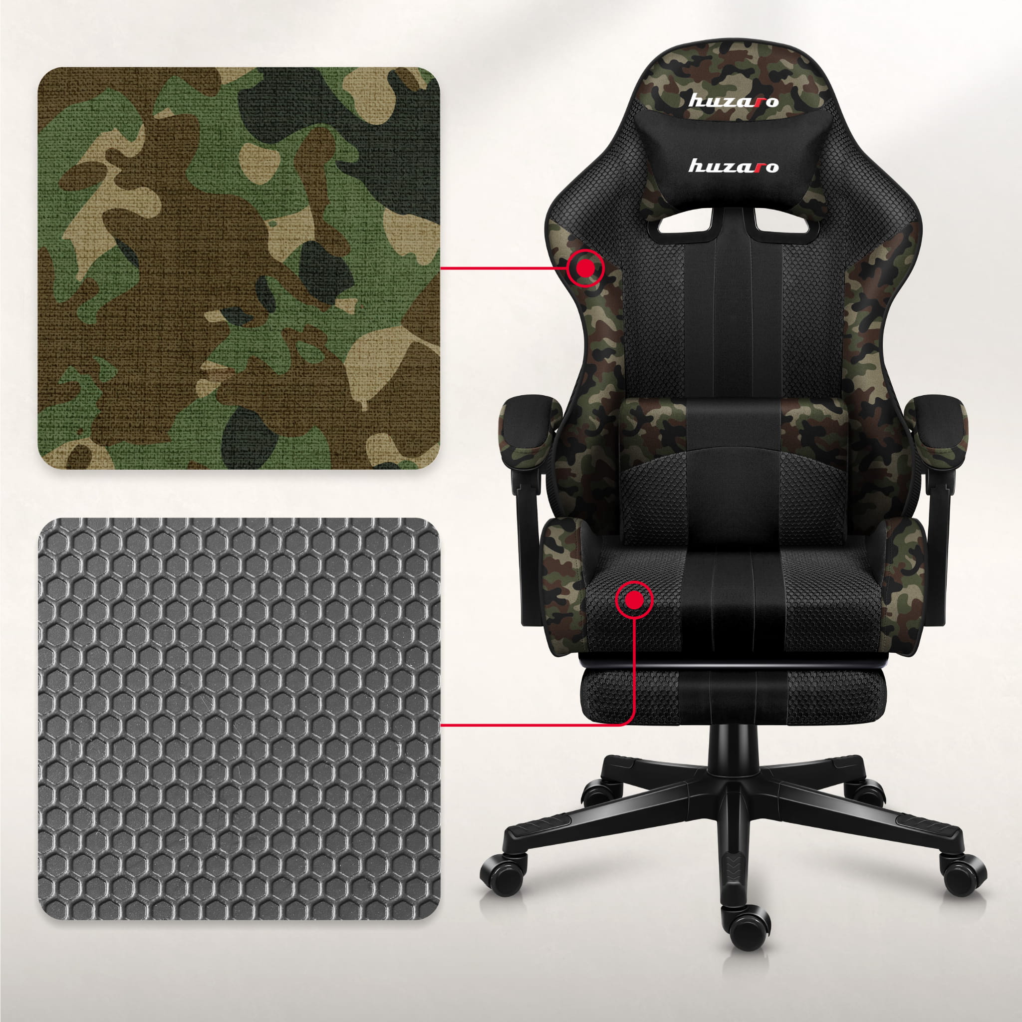 Huzaro Force 4.7 Camo Mesh Gaming-Stuhl