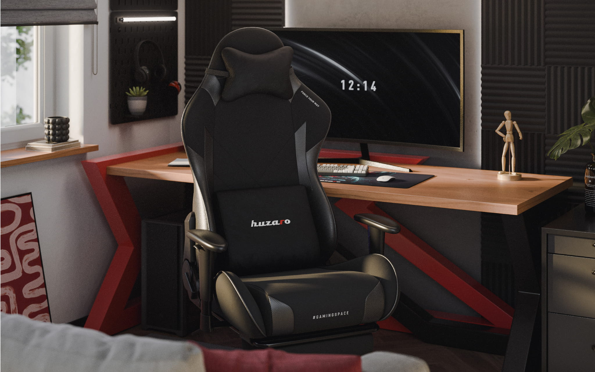 HUZARO FORCE 7.6 Gaming-Stuhl Schwarz