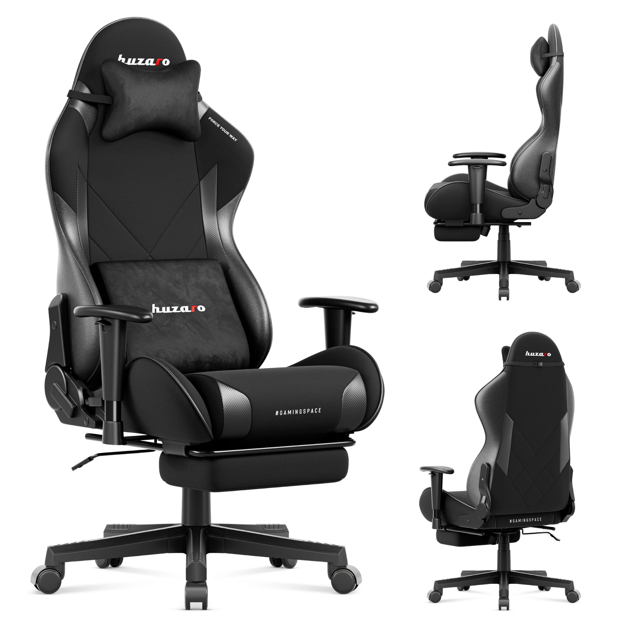 HUZARO FORCE 7.6 Gaming-Stuhl Schwarz