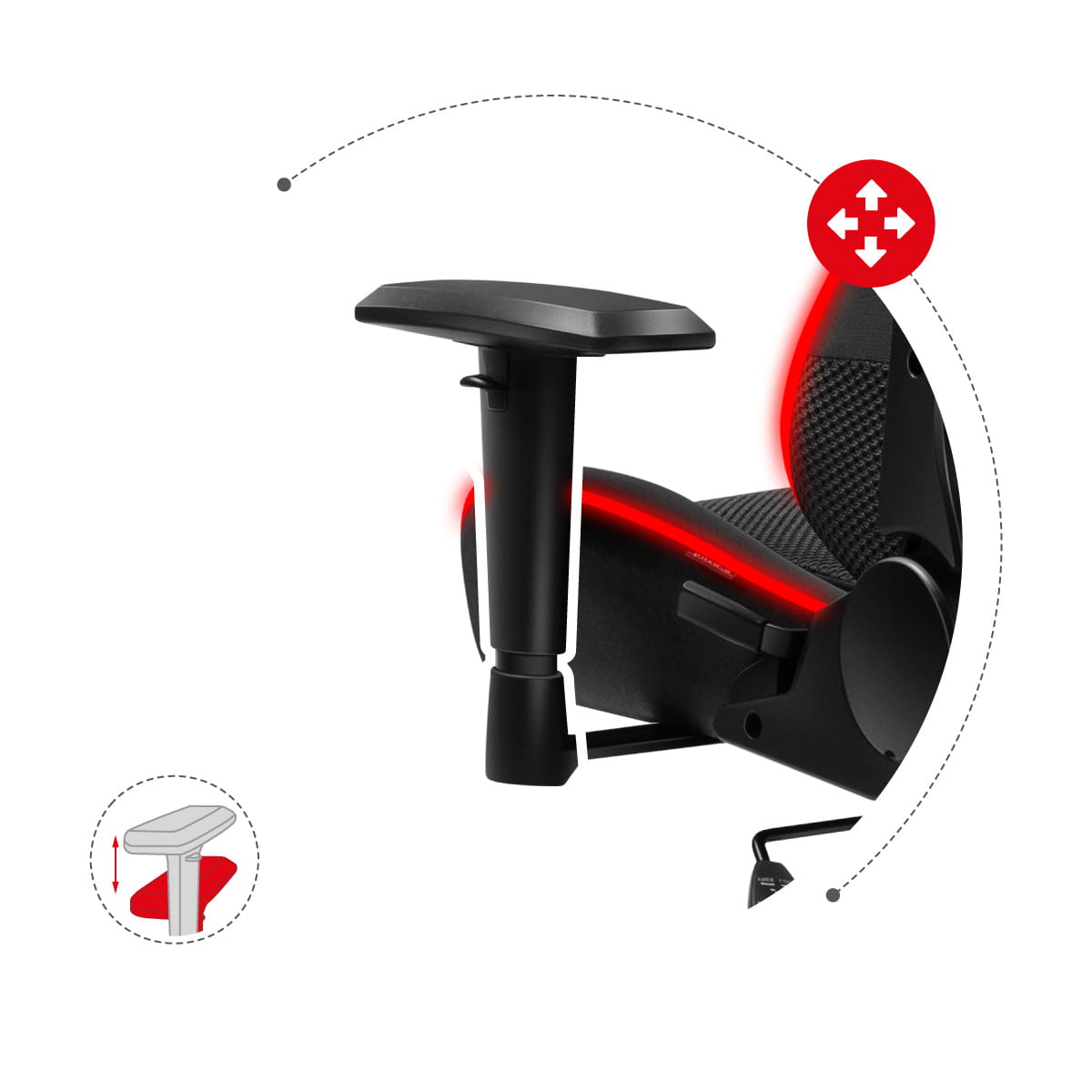 HUZARO Force 6.3 RGB LED Mesh Gaming-Stuhl