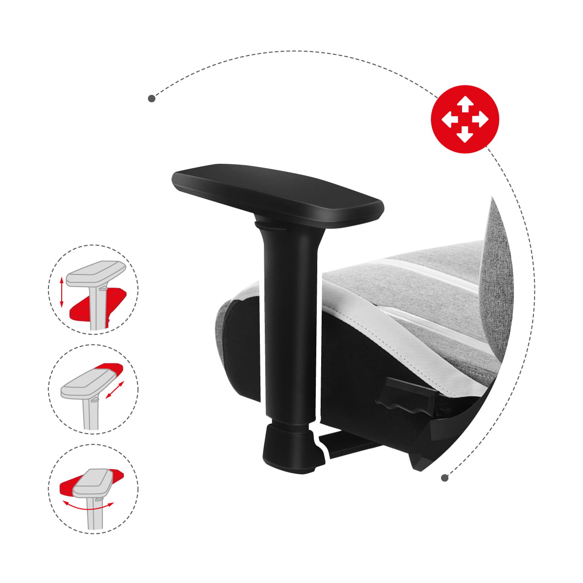 HUZARO FORCE 7.9 Grau Mesh Gaming-Stuhl