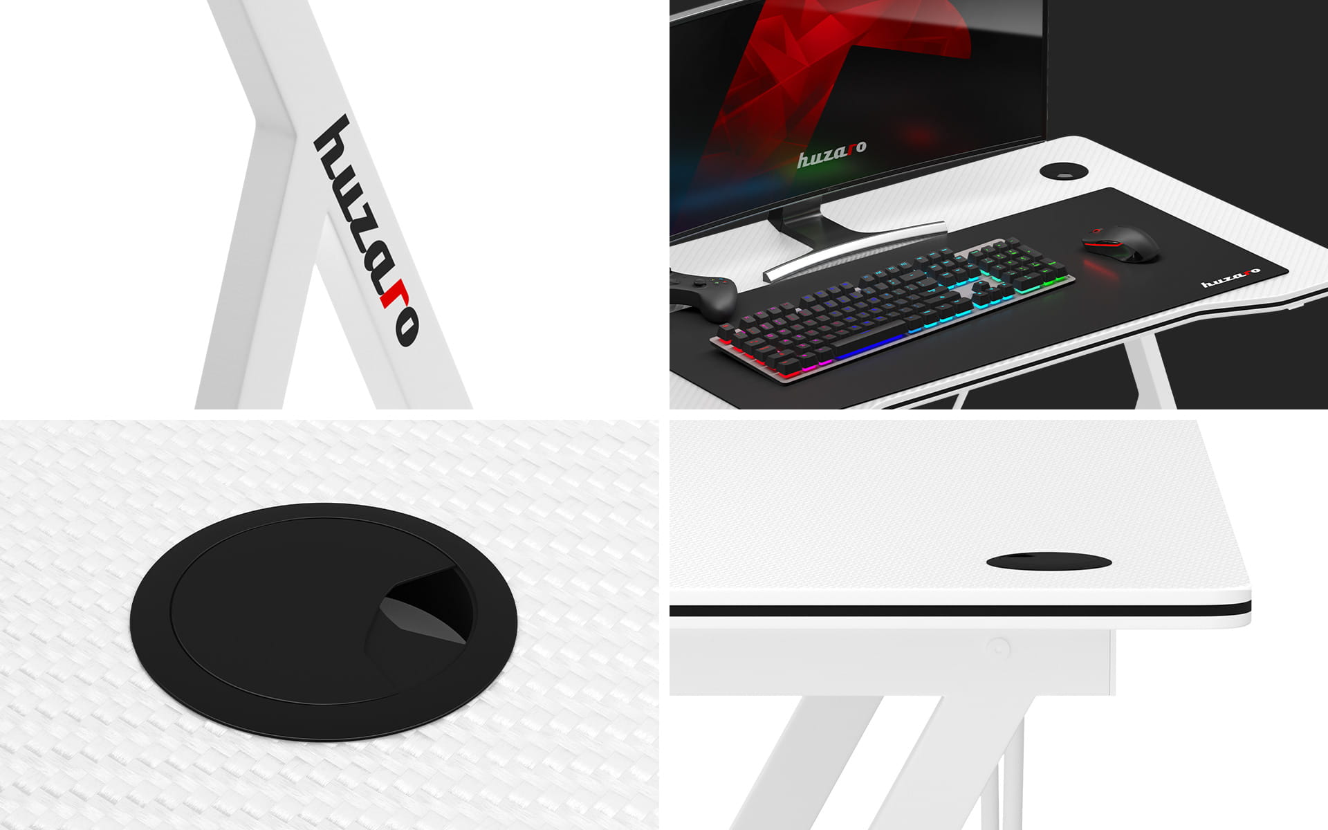 Huzaro Hero 1.4 Weißer Gaming-Schreibtisch