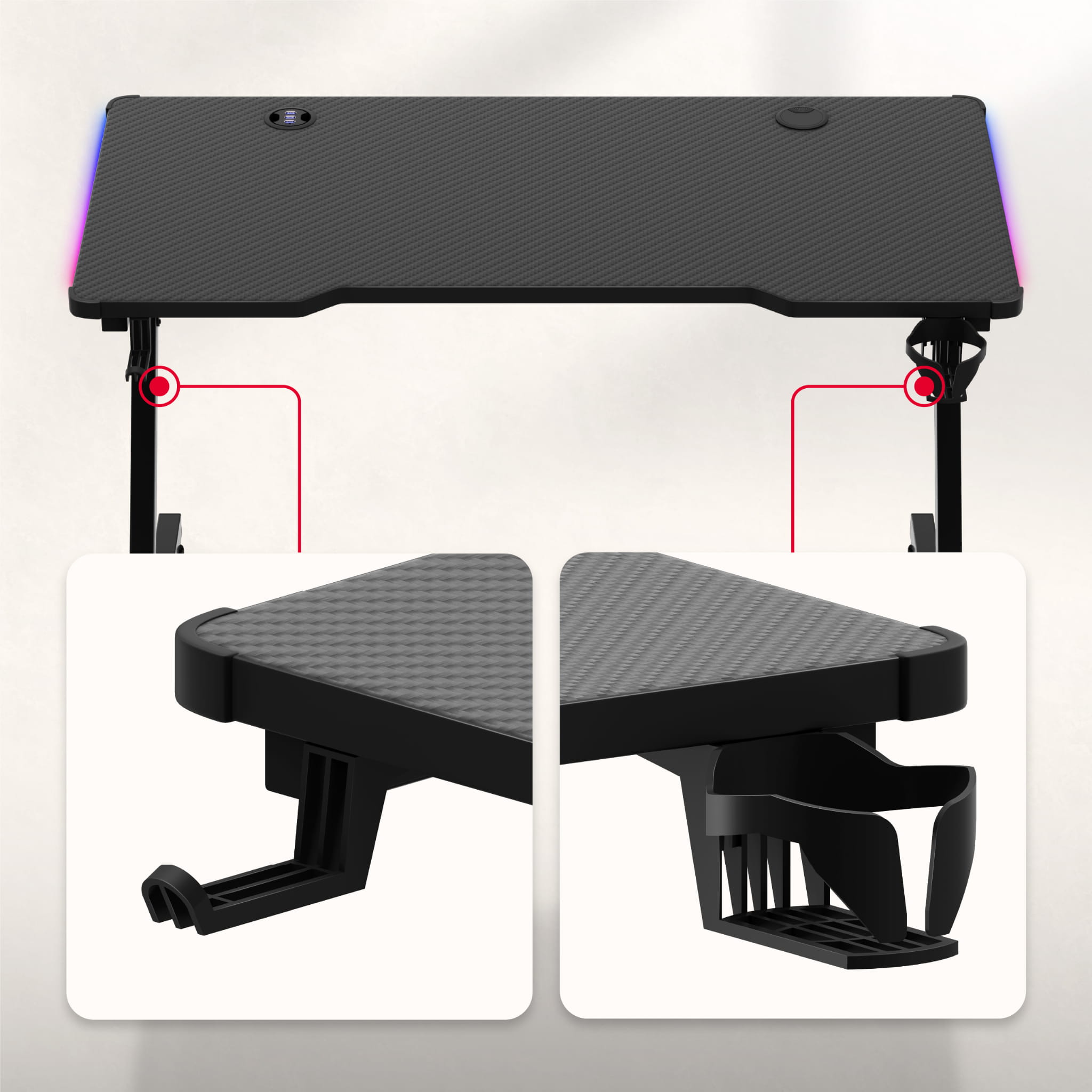 Huzaro Hero 2.5 RGB-LED-Gaming-Tisch