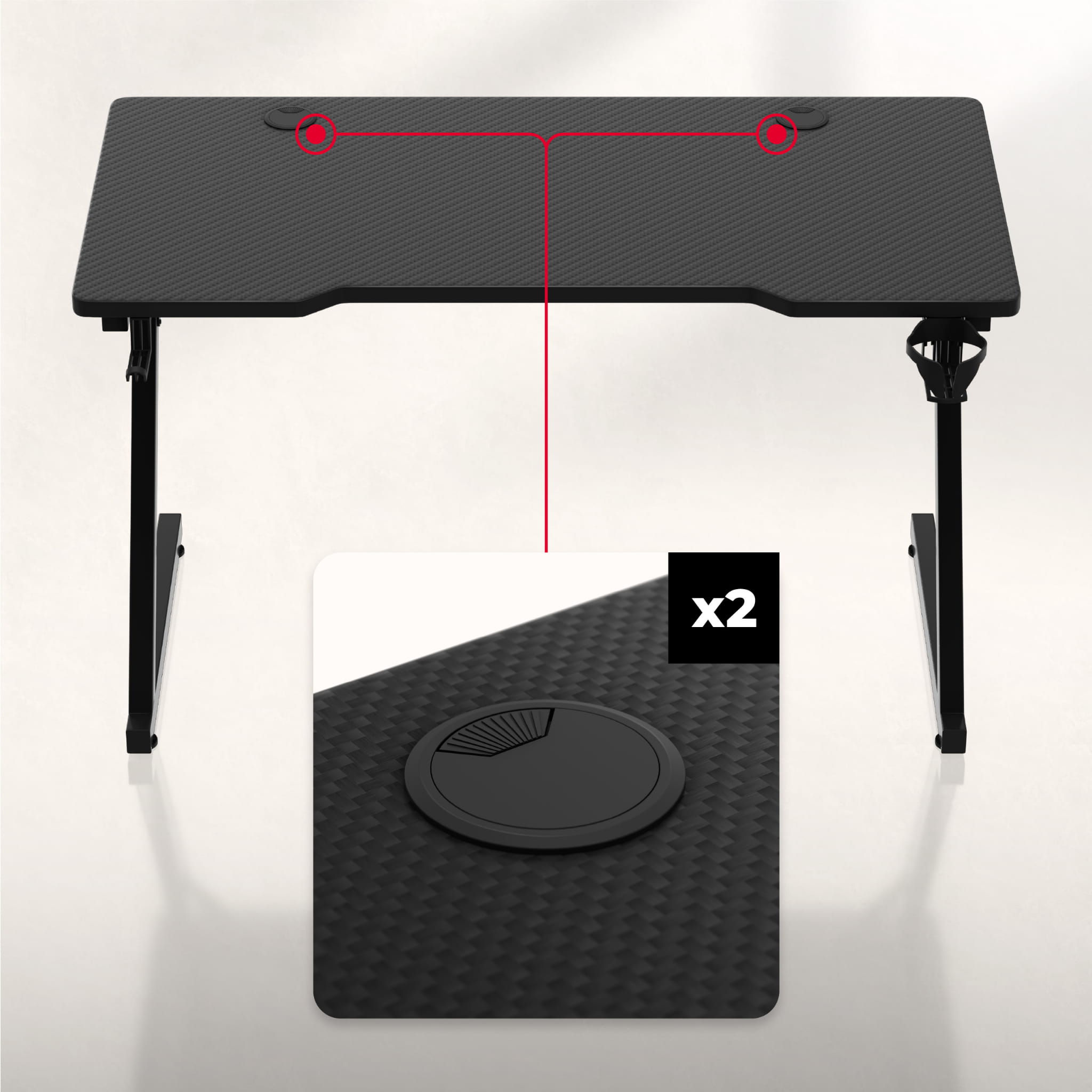 Huzaro Hero 2.5 Schwarzer Gaming-Schreibtisch 120 cm