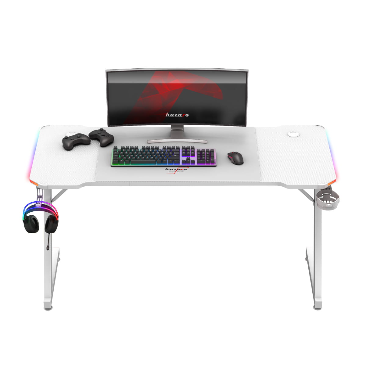 Huzaro Hero 3.3 Weiß RGB LED Gaming-Tisch
