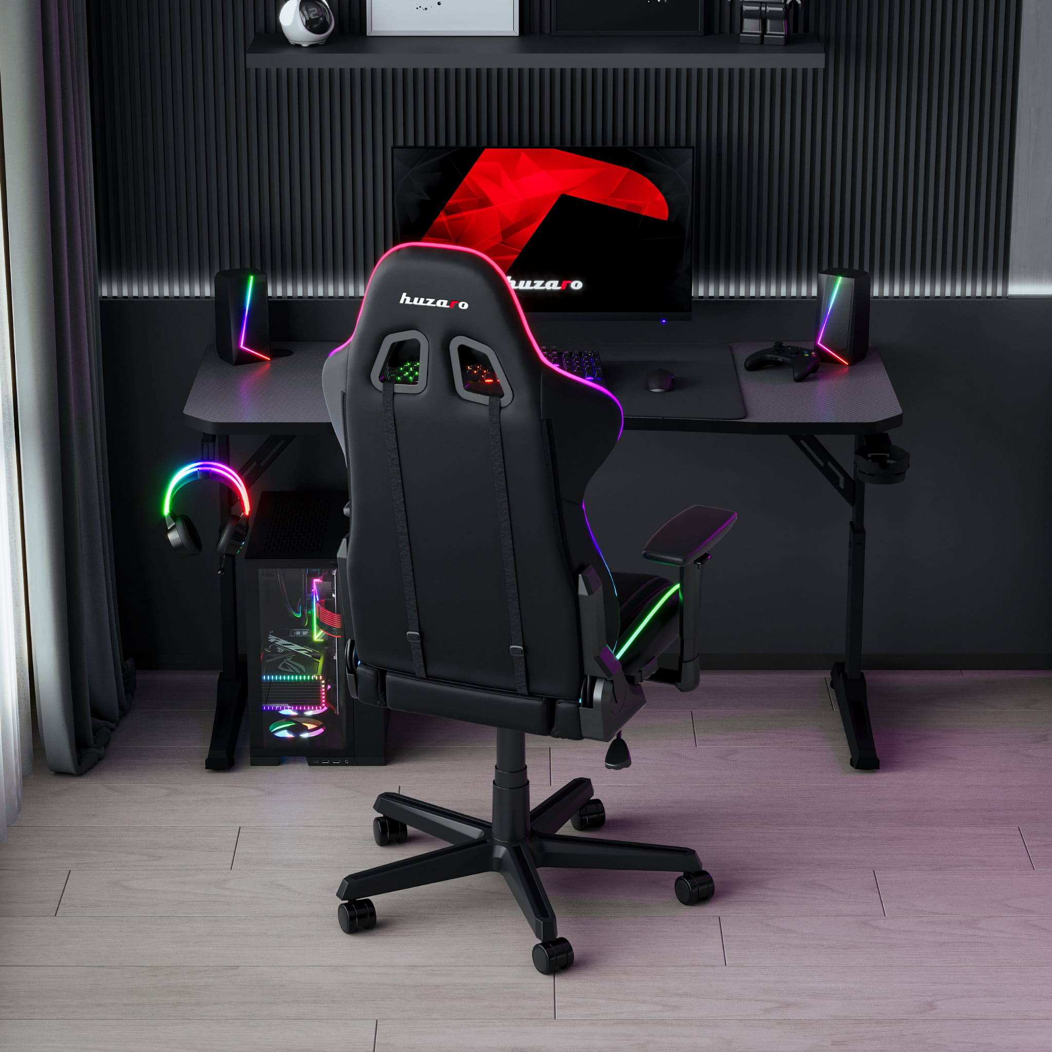 Huzaro Hero 3.3 Schwarzer Gaming-Schreibtisch