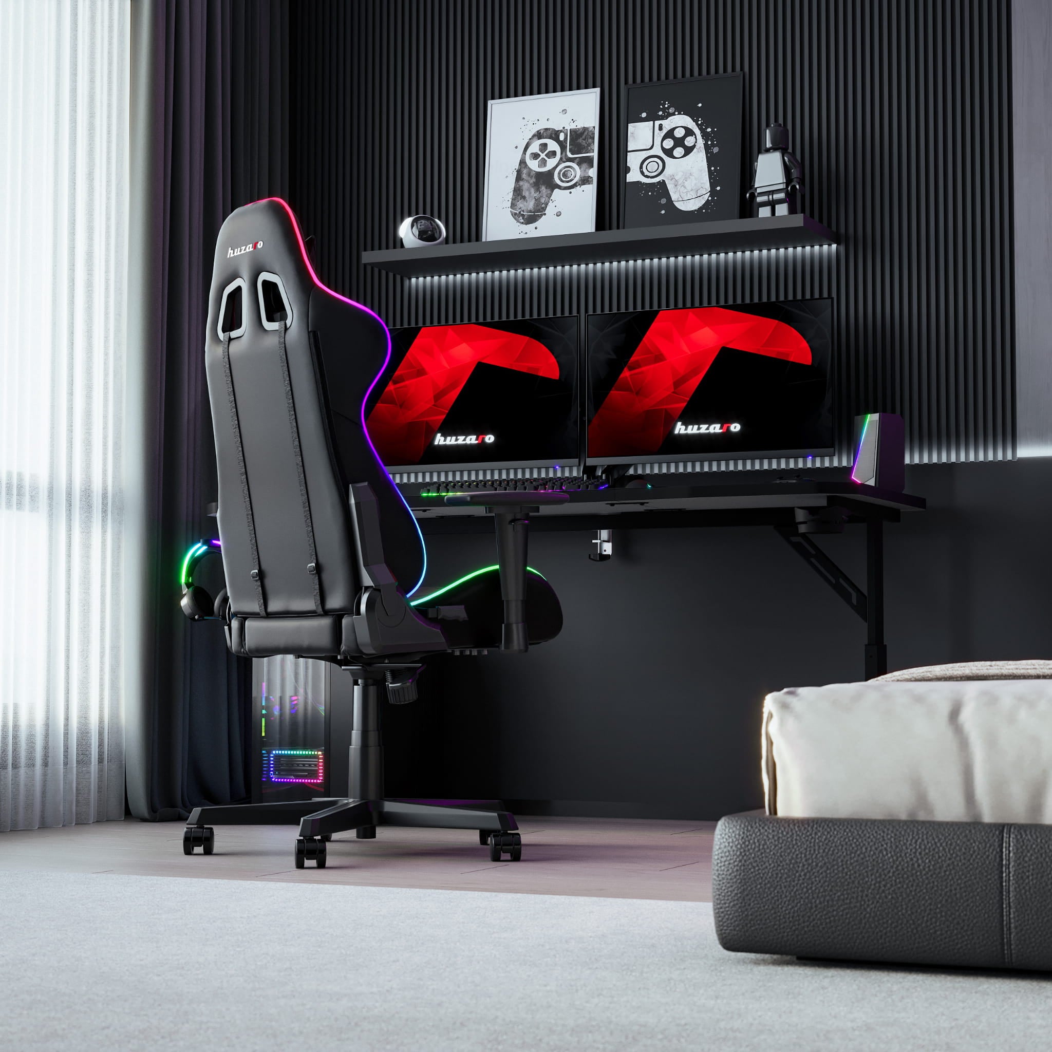 Huzaro Hero 4.7 Gaming-Schreibtisch Schwarz