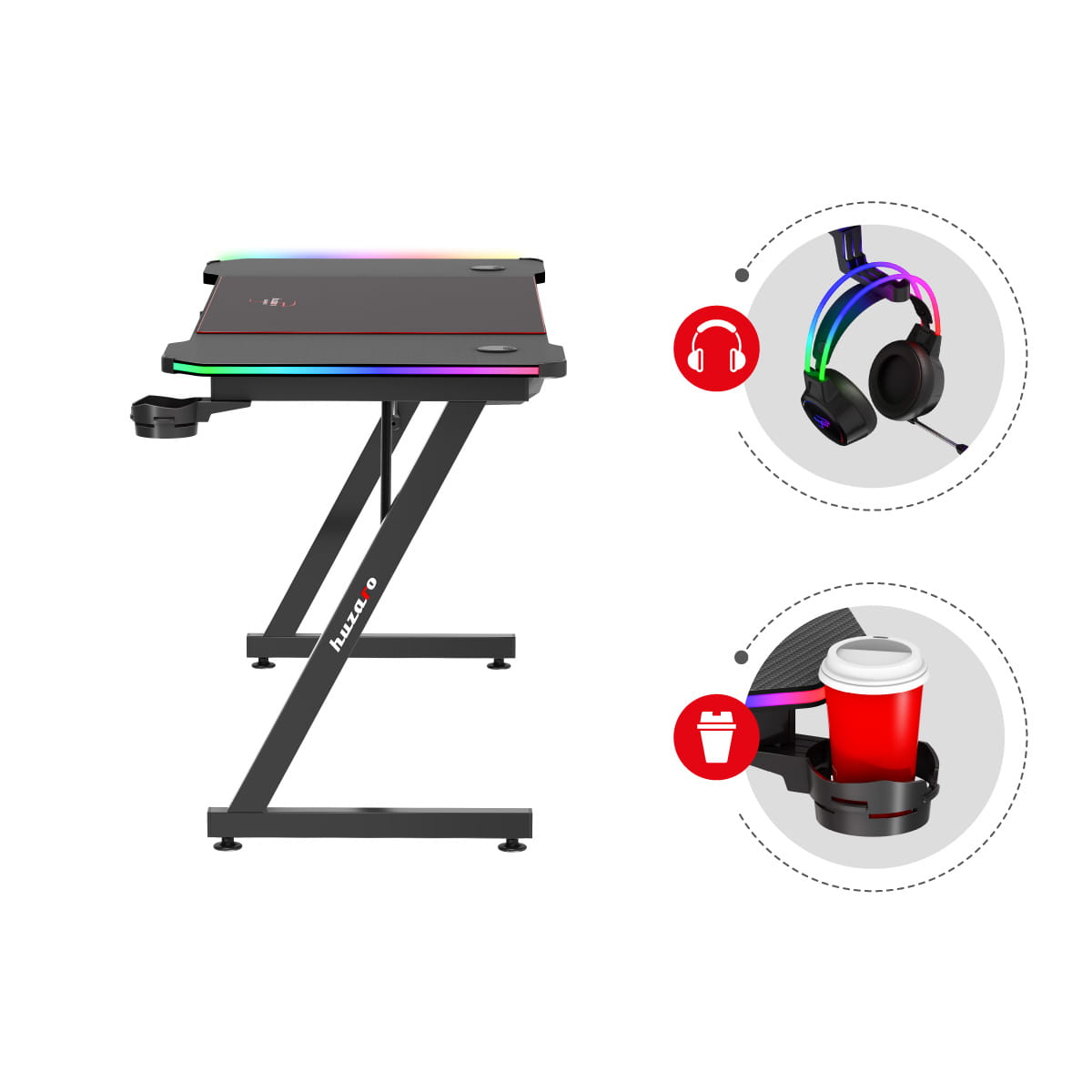 Huzaro Hero 4.8 Gaming-Schreibtisch RGB LED