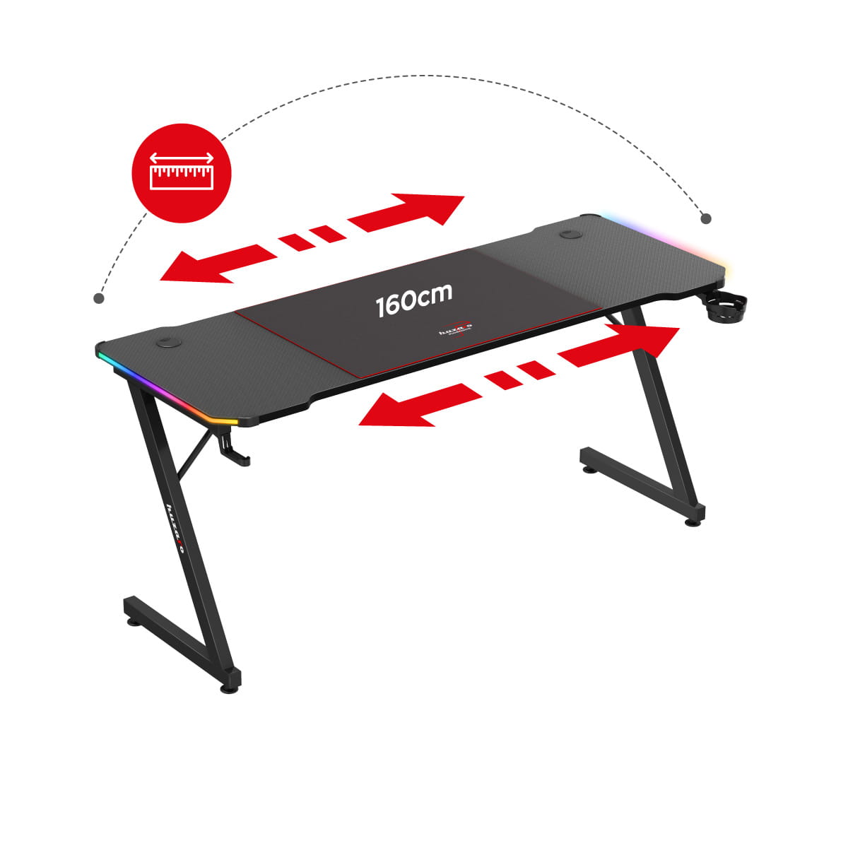 Huzaro Hero 4.8 Gaming-Schreibtisch RGB LED