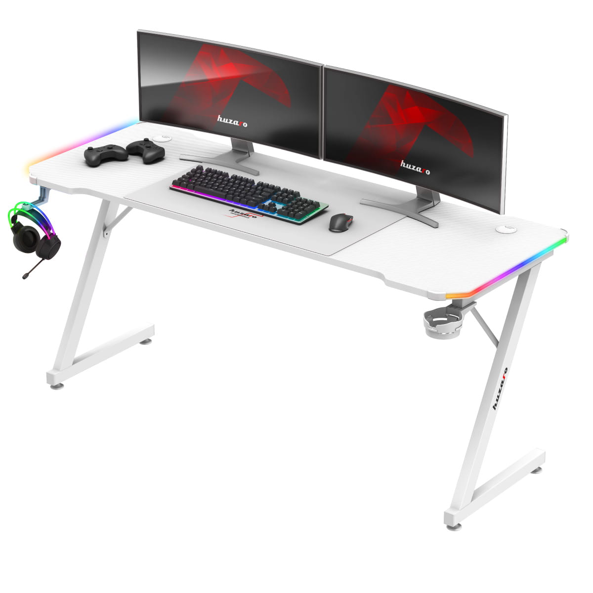 Huzaro Hero 4.8 RGB LED Gaming-Schreibtisch Weiß
