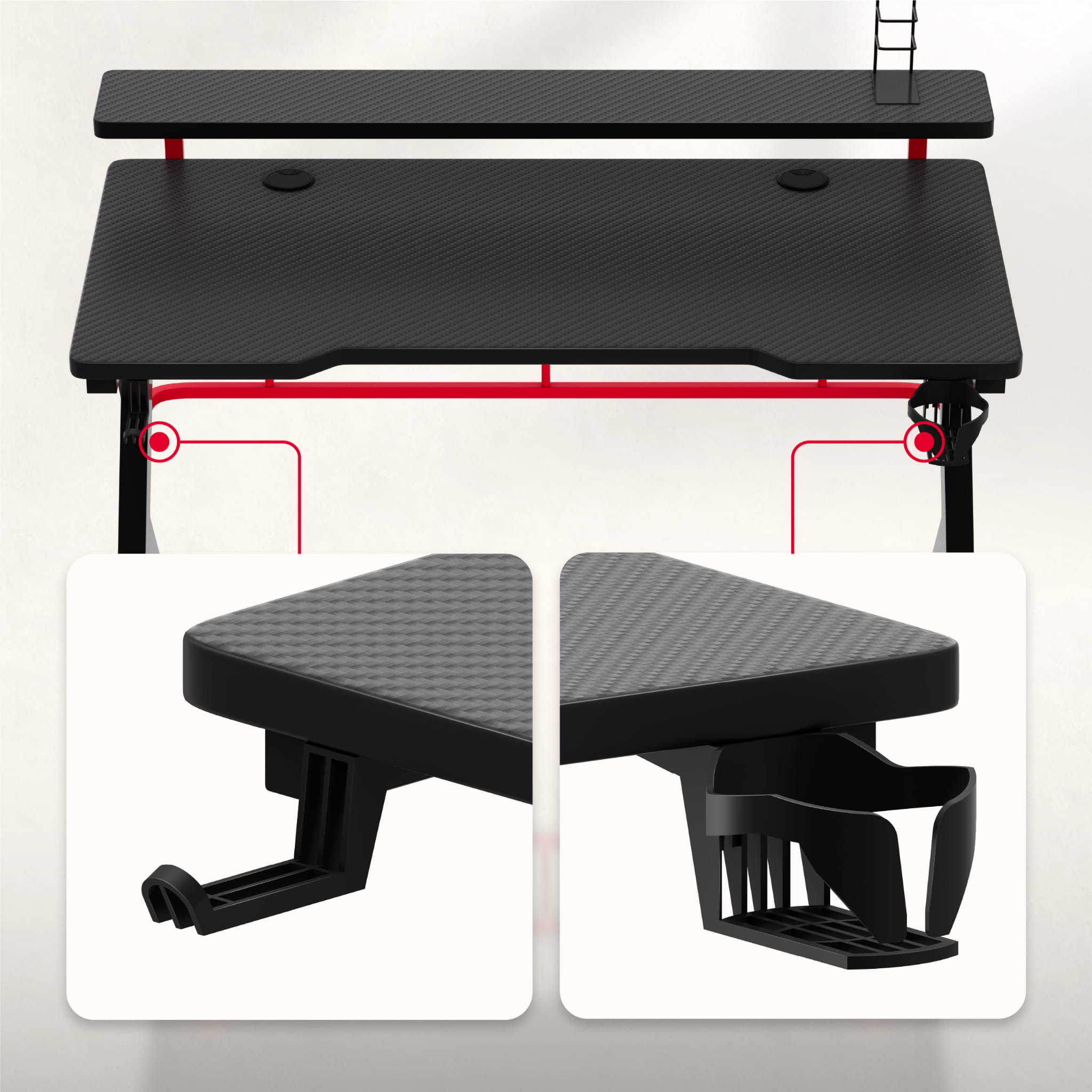 Huzaro Hero 5.0 Rot Gaming-Schreibtisch